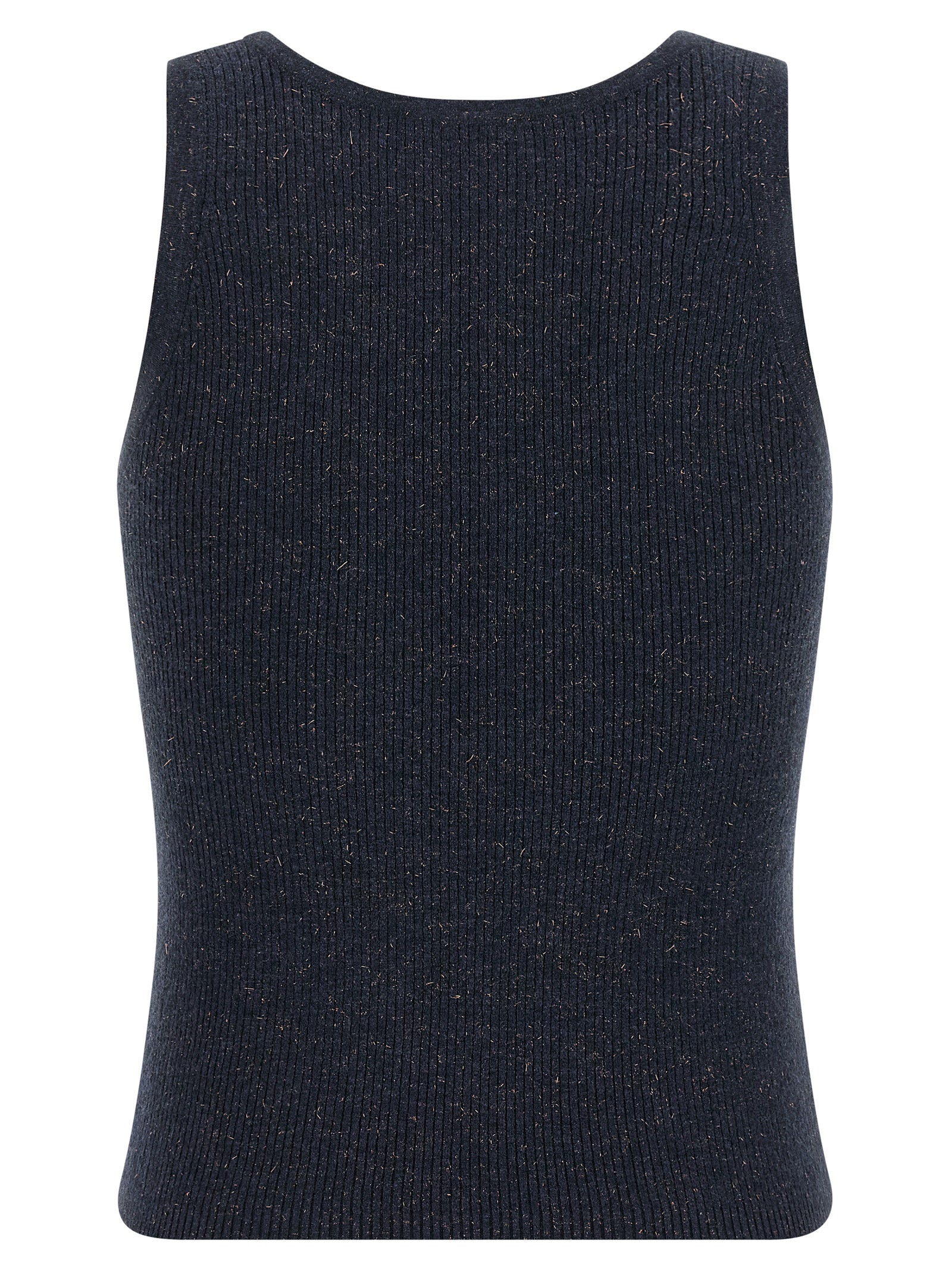 Blue Cashmere Sleeveles T-Shirt