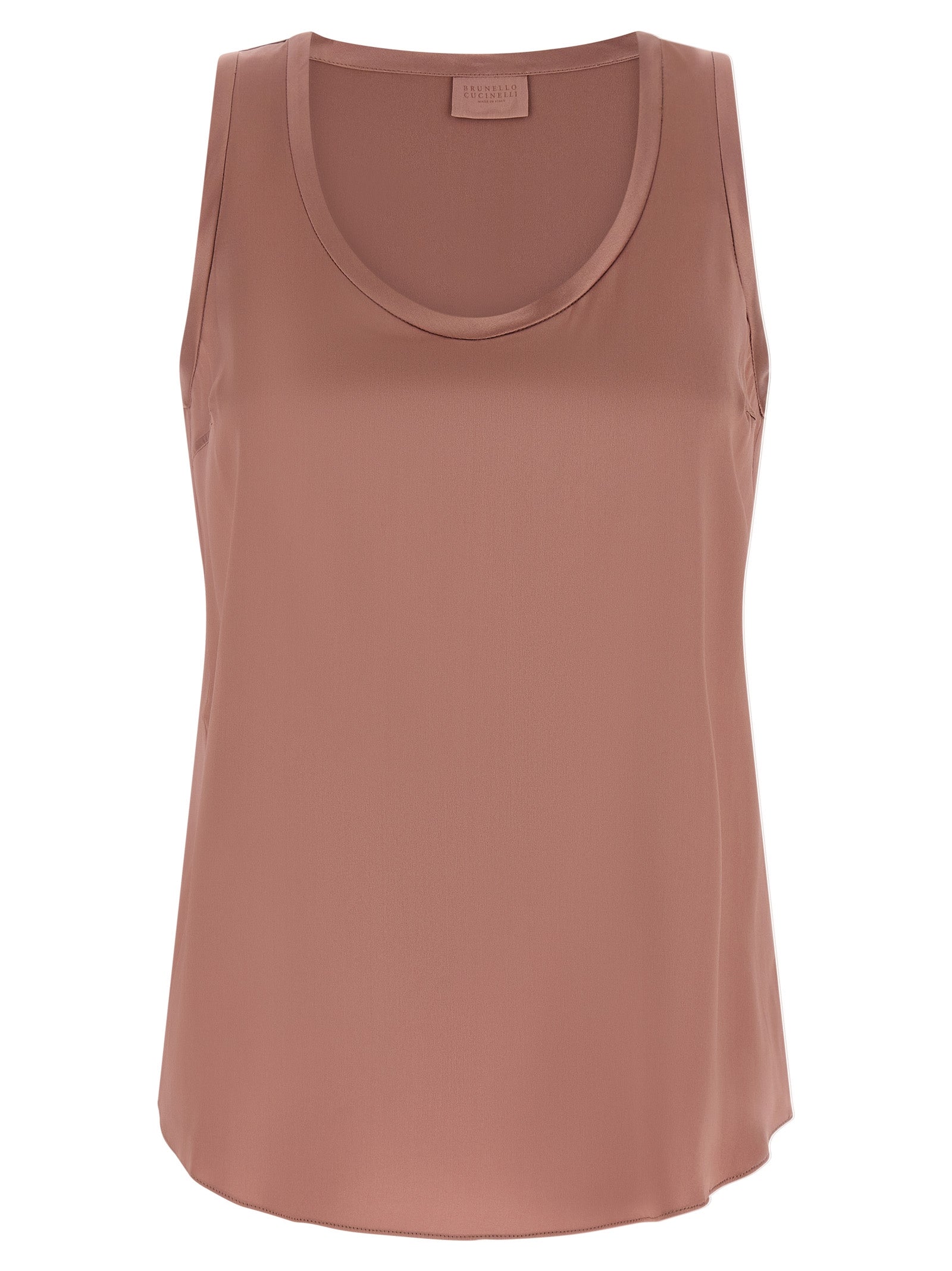 Multicolor Silk Sleeveles T-Shirt