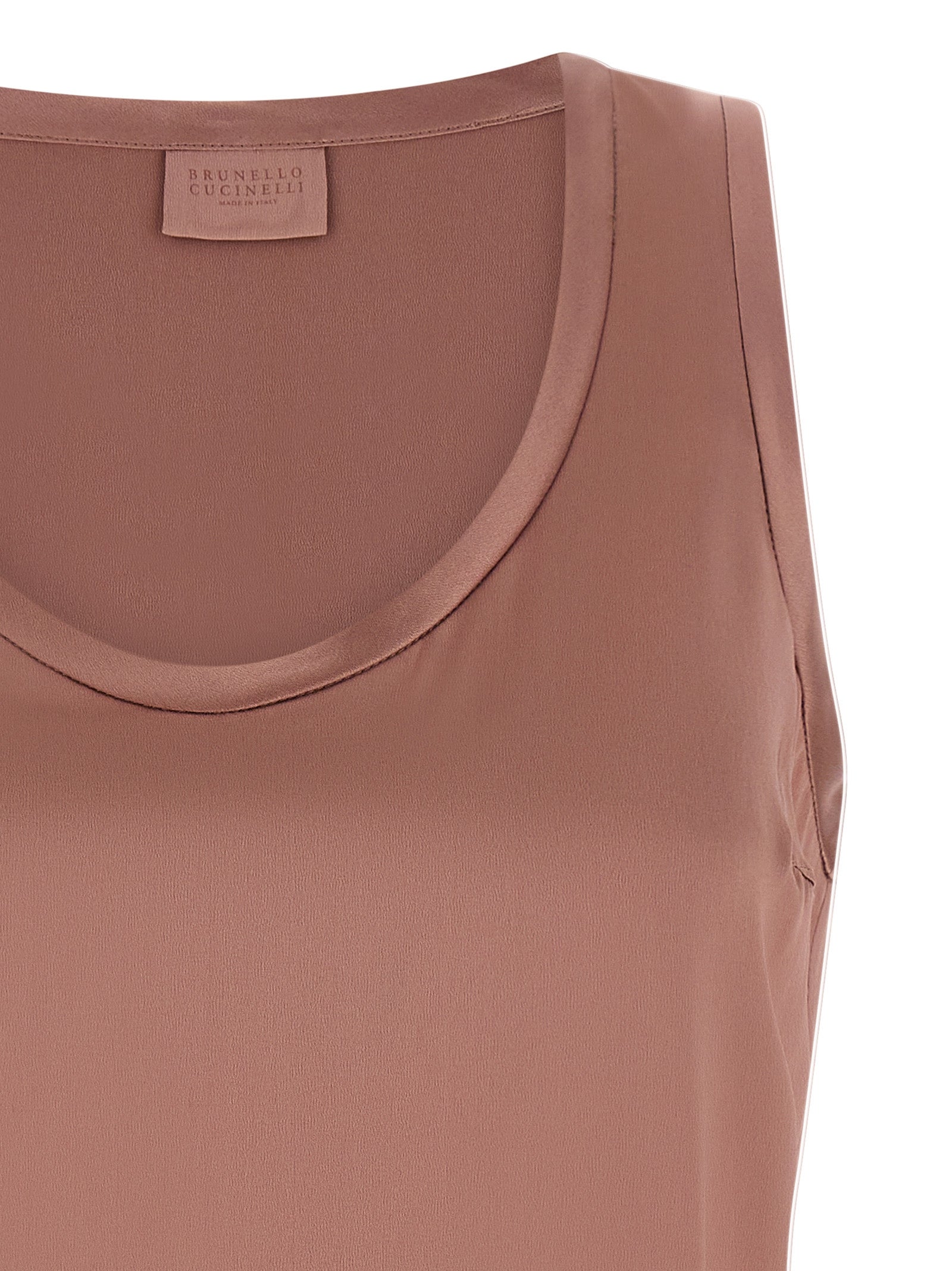 Multicolor Silk Sleeveles T-Shirt