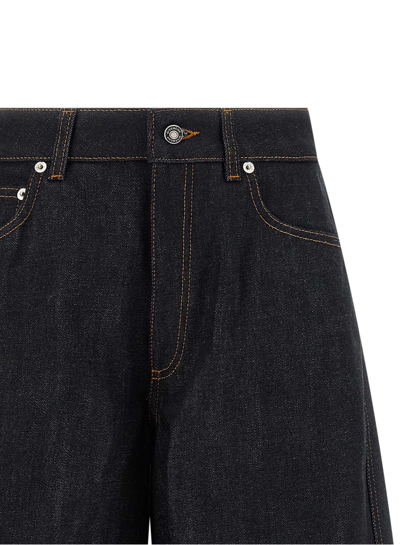 Blue Cotton Flared Jeans