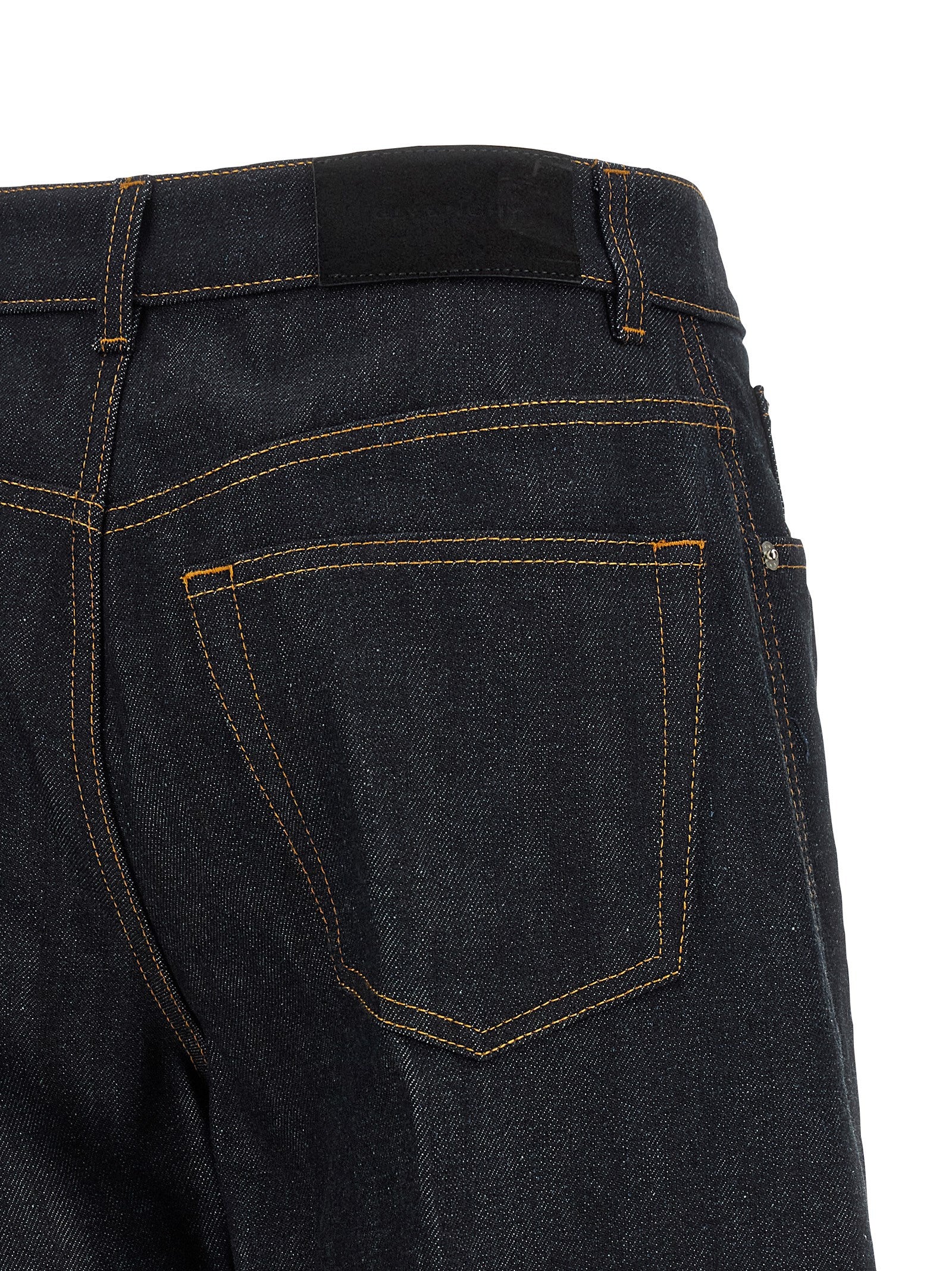 Blue Cotton Flared Jeans