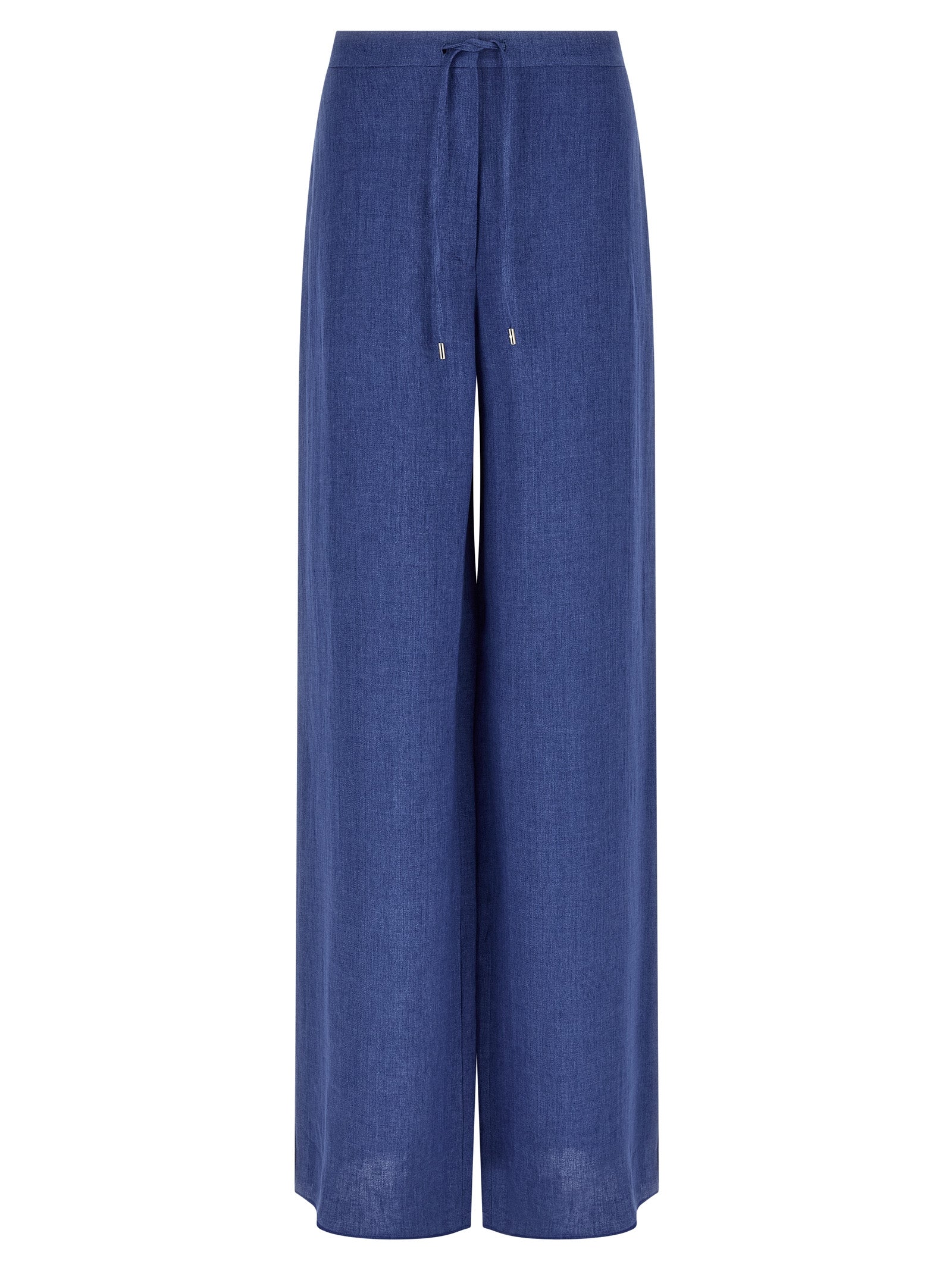 Blue Linen Casual Pants