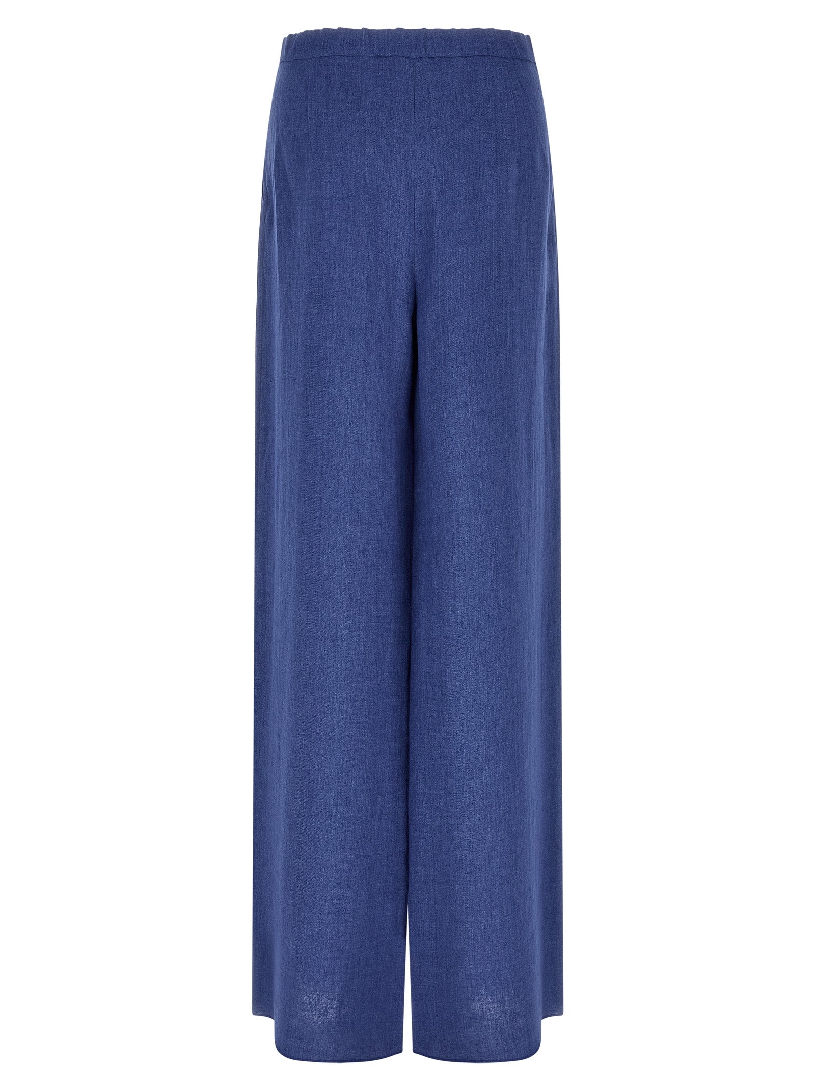Blue Linen Casual Pants