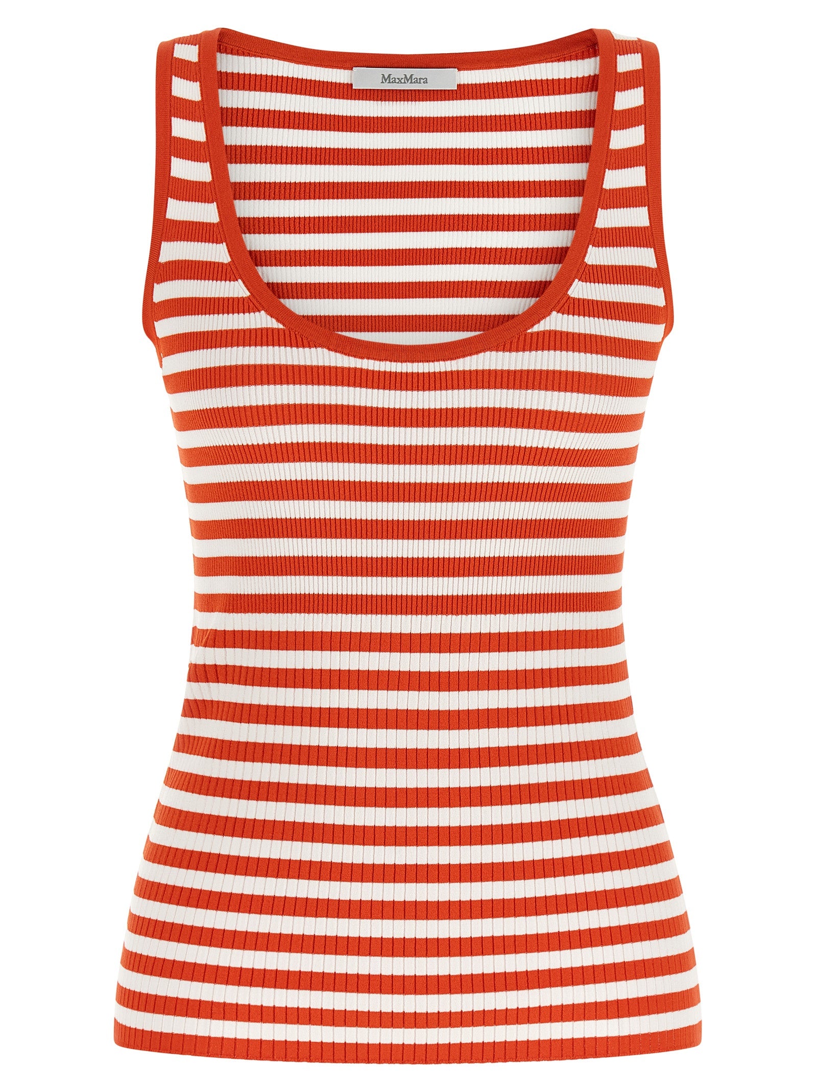 Red Viscose Sleeveles T-Shirt