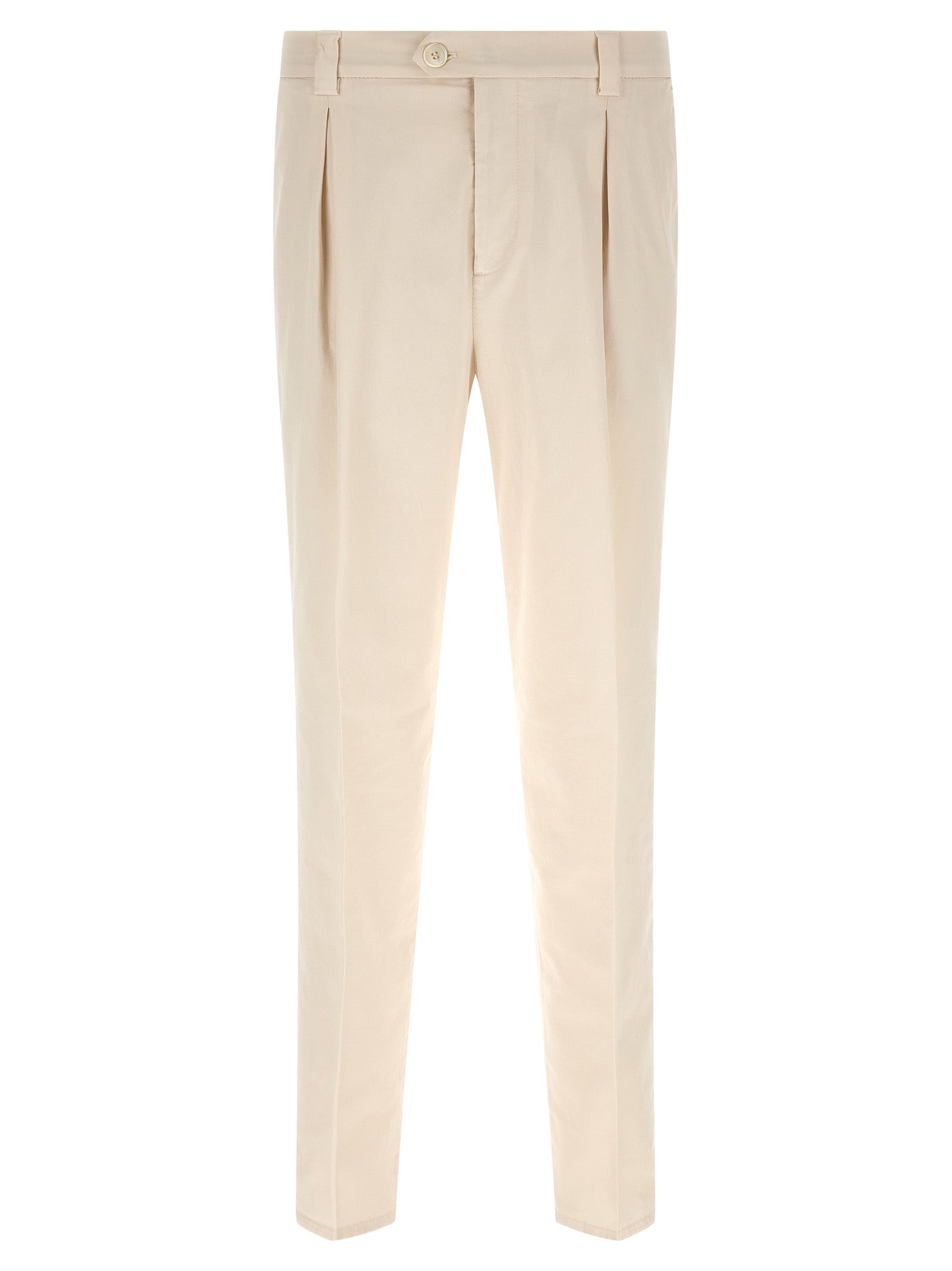 White Cotton Casual Pants