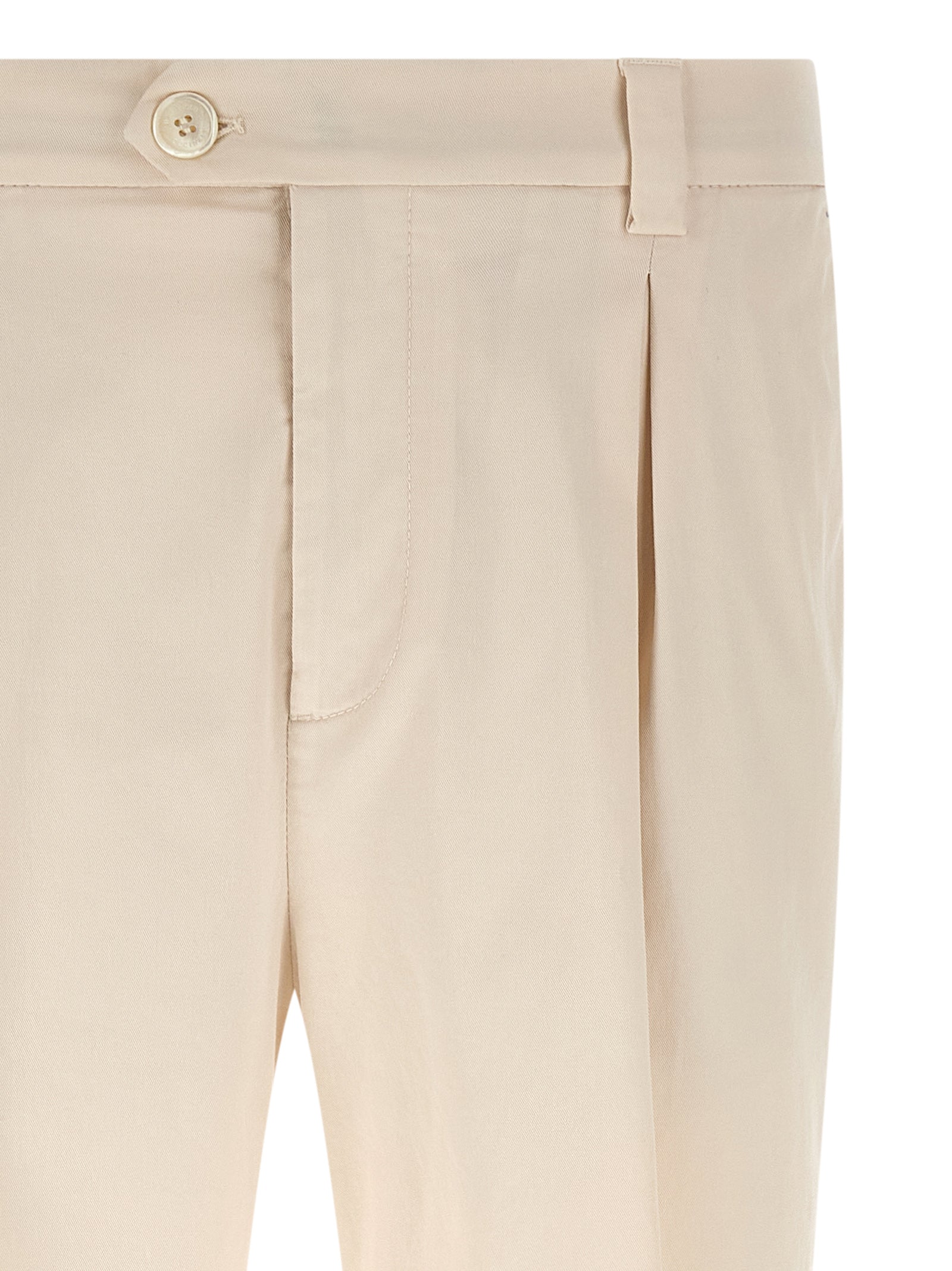 White Cotton Casual Pants