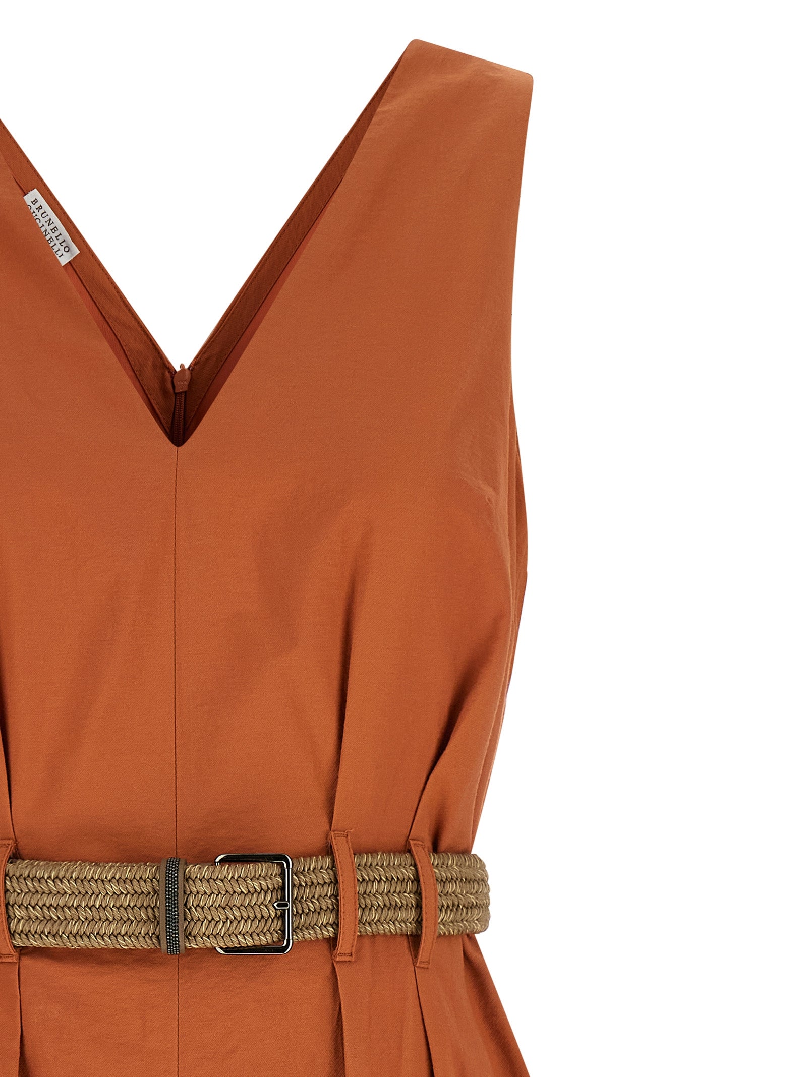 Orange Cotton Short Dress