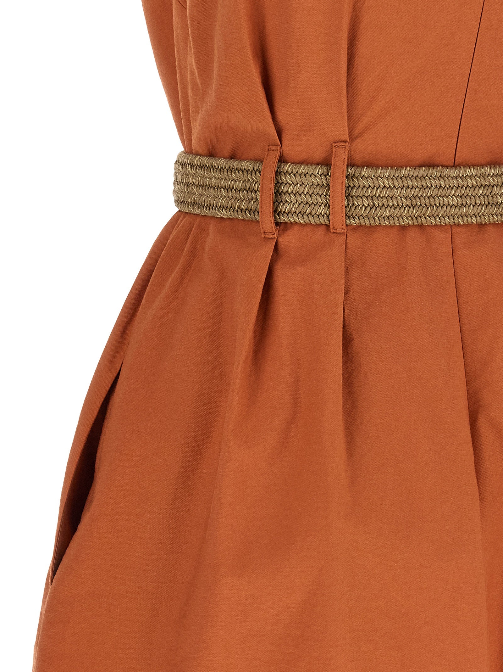 Orange Cotton Short Dress