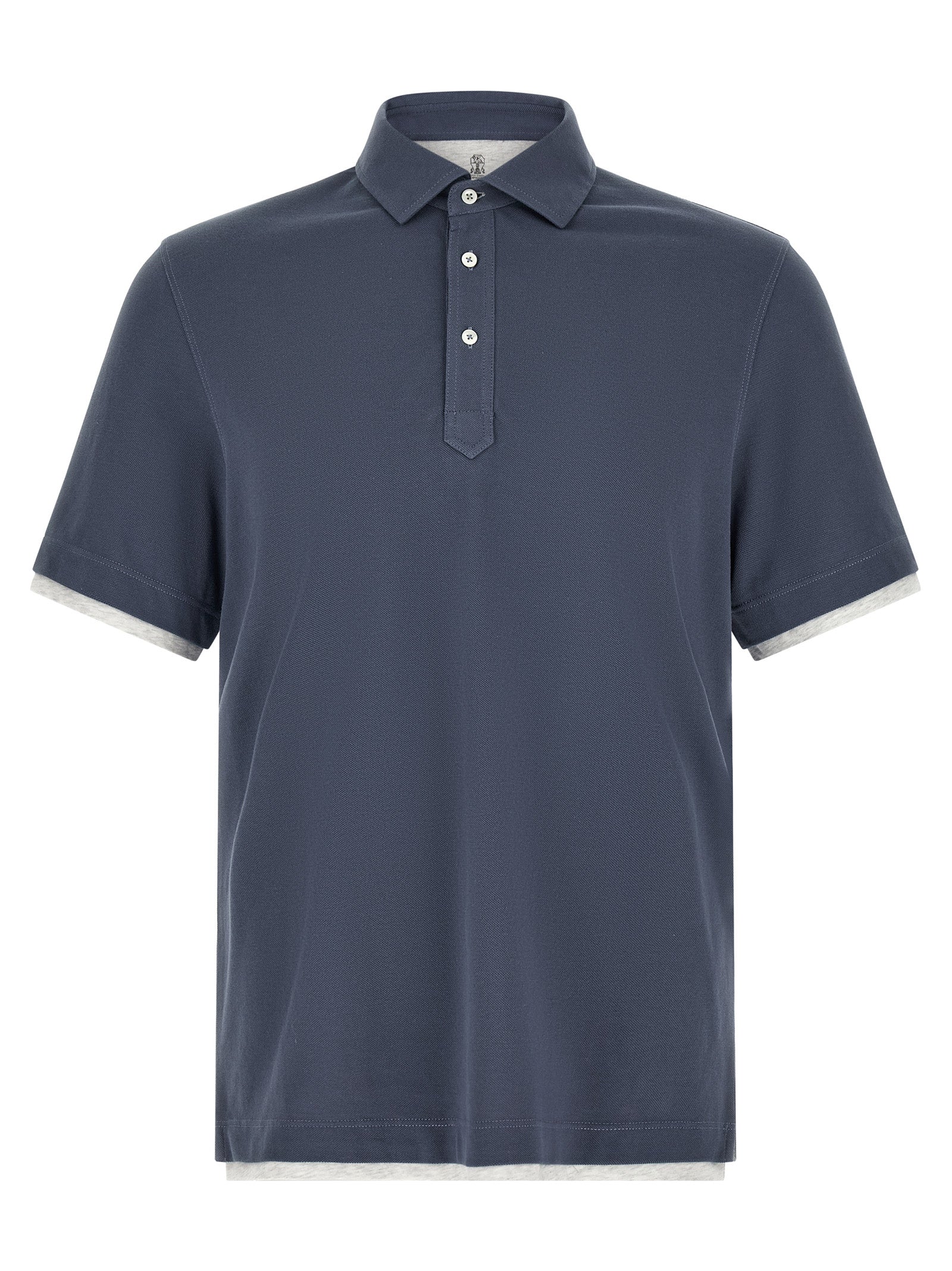Blue Cotton Polo Shirt