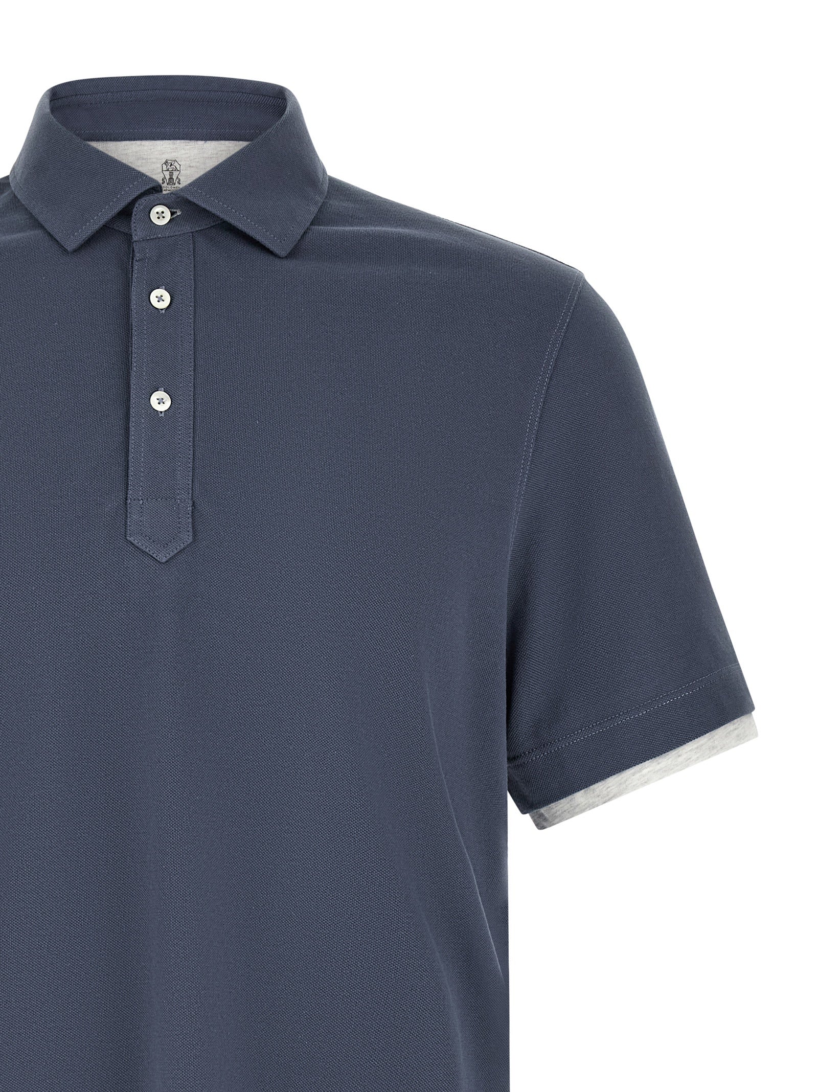 Blue Cotton Polo Shirt