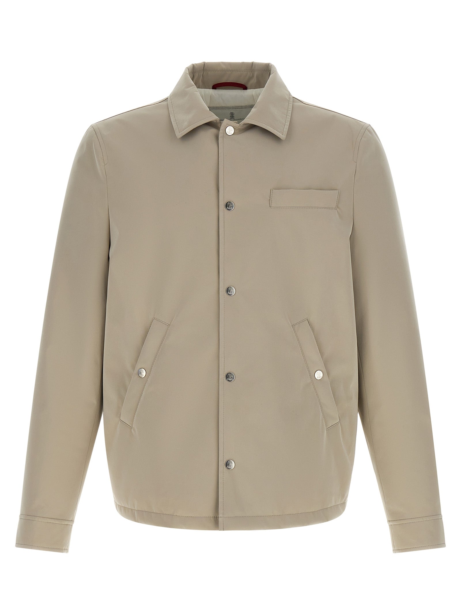 Gray Polyester Full-Length Jacket