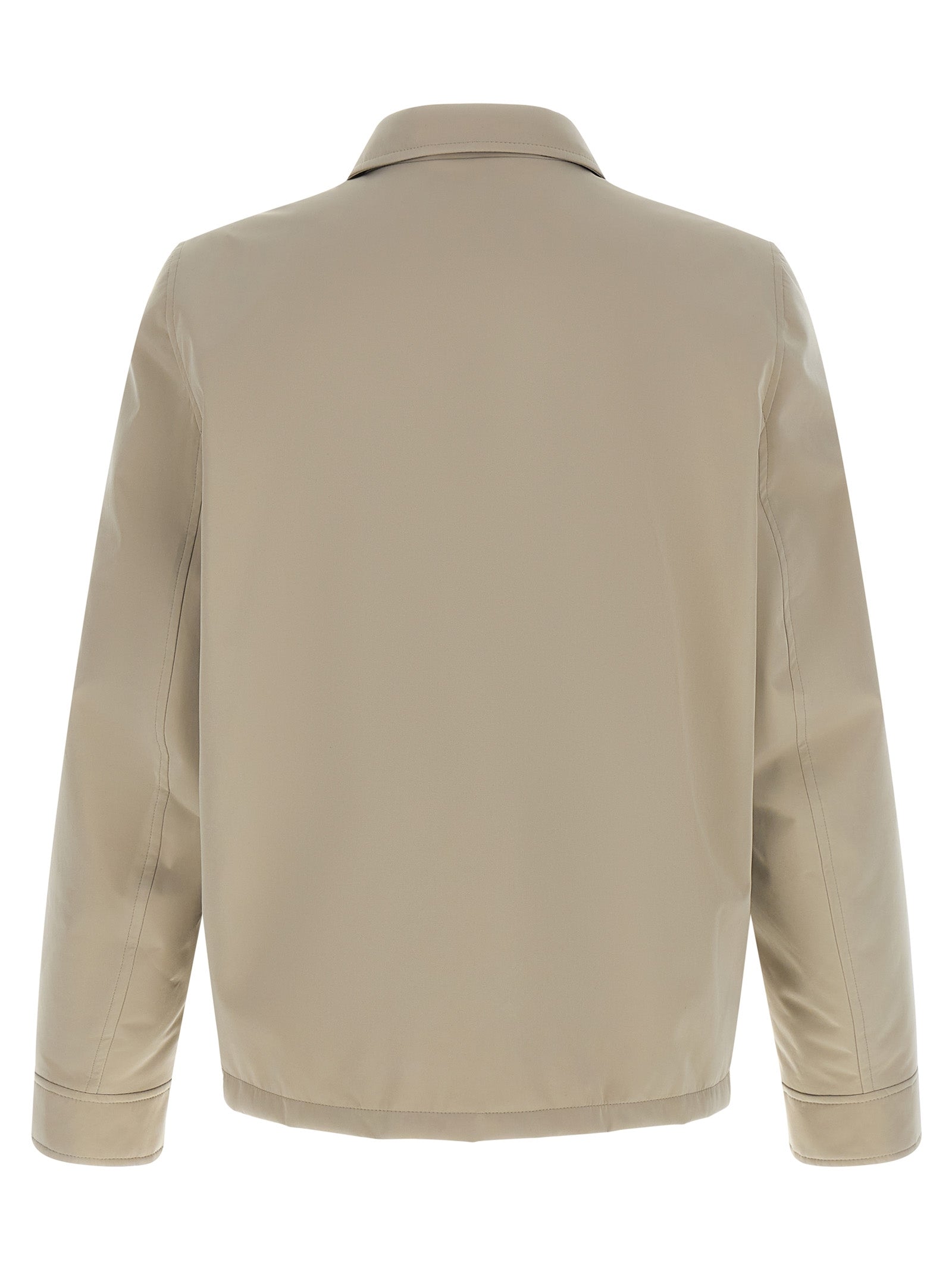 Gray Polyester Full-Length Jacket