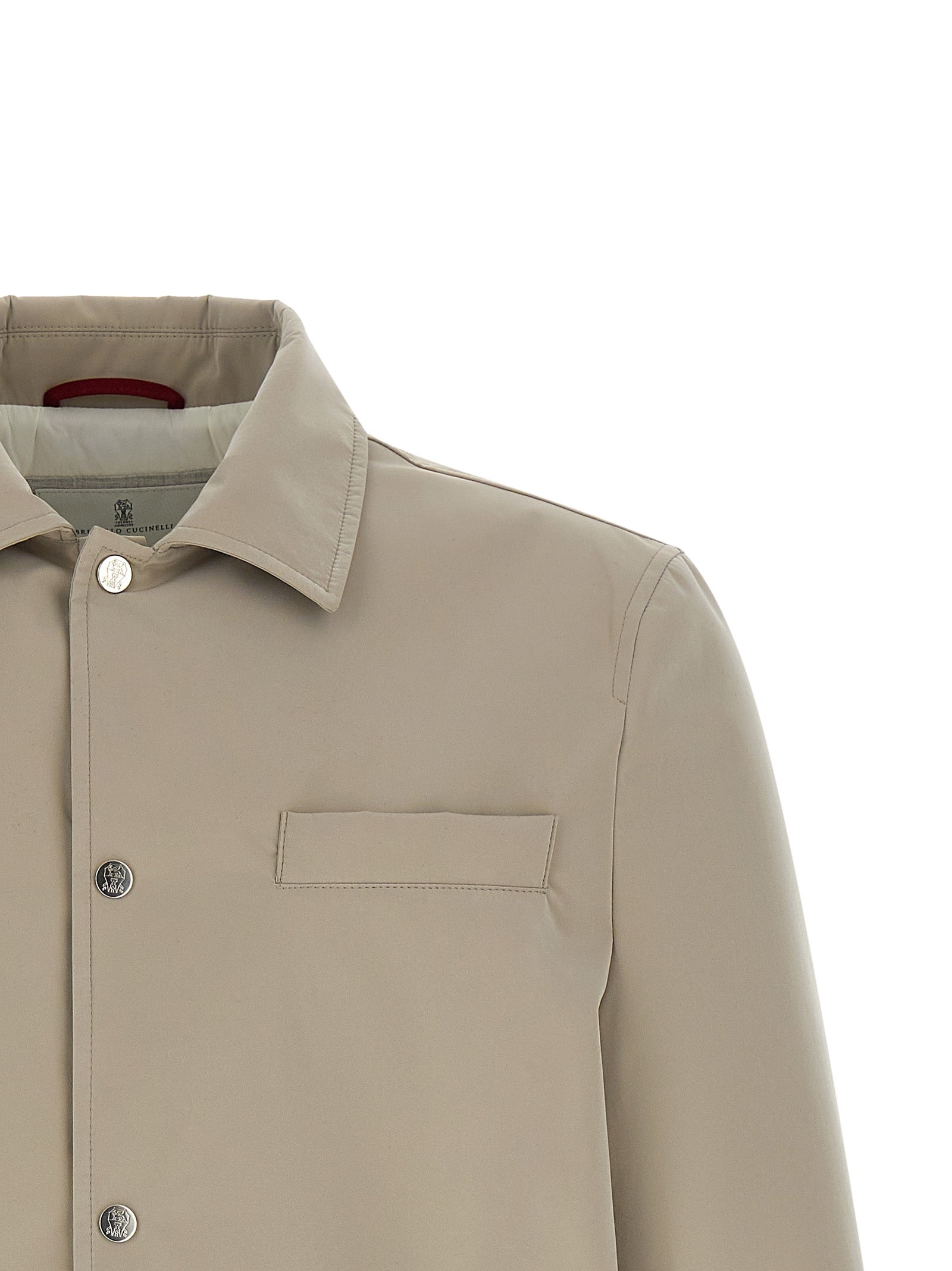 Gray Polyester Full-Length Jacket