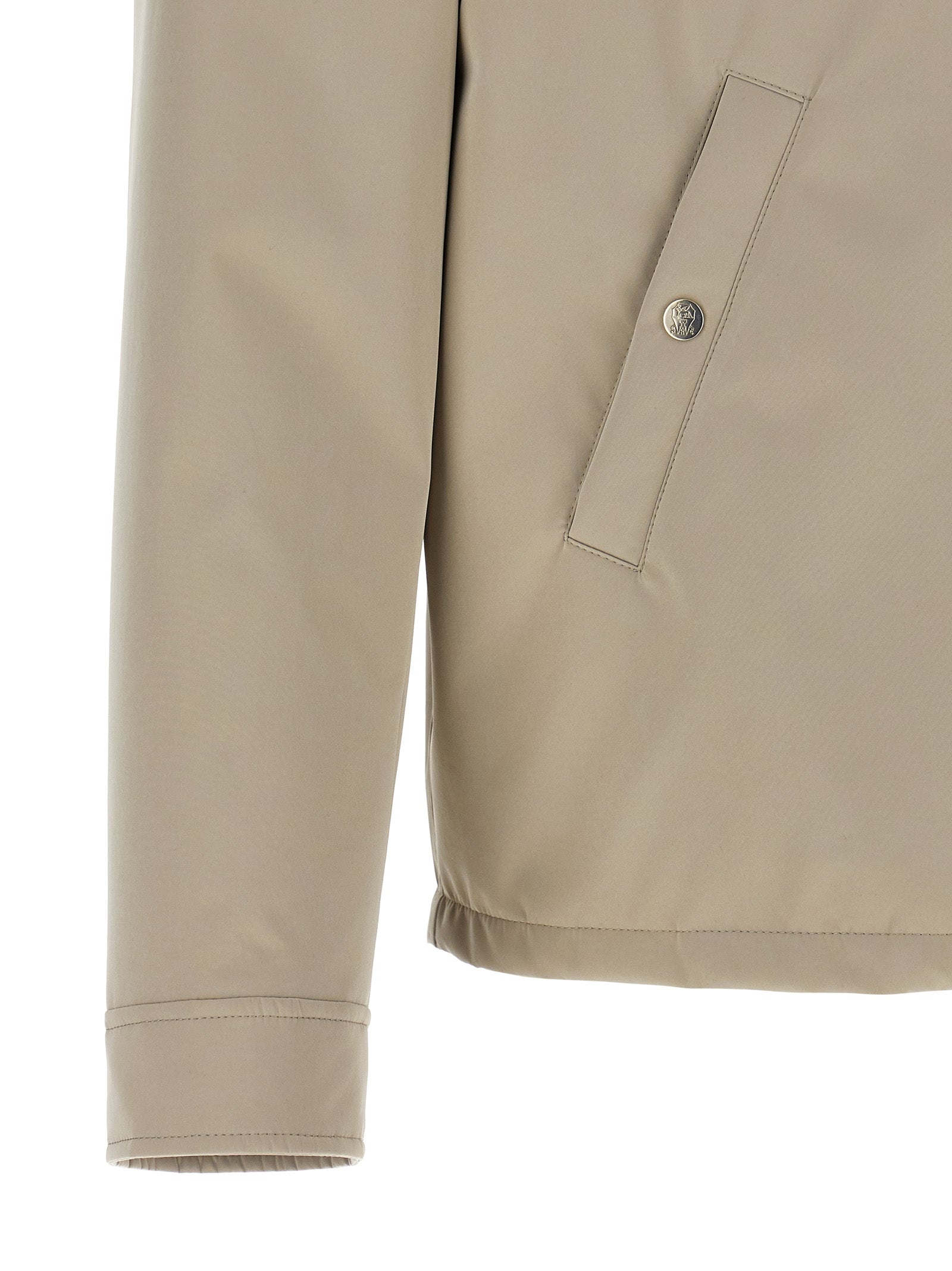Gray Polyester Full-Length Jacket