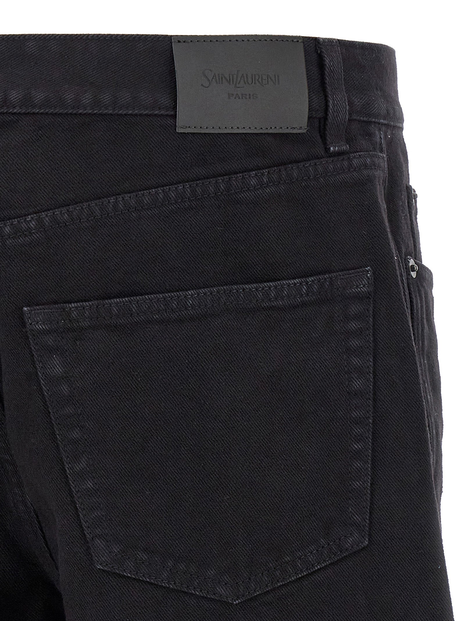 Black Cotton Straight-Leg Jeans