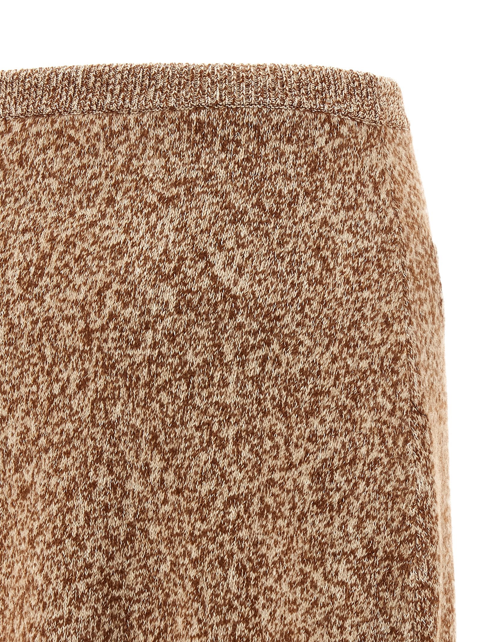 Multicolor Virgin Wool Long Skirt