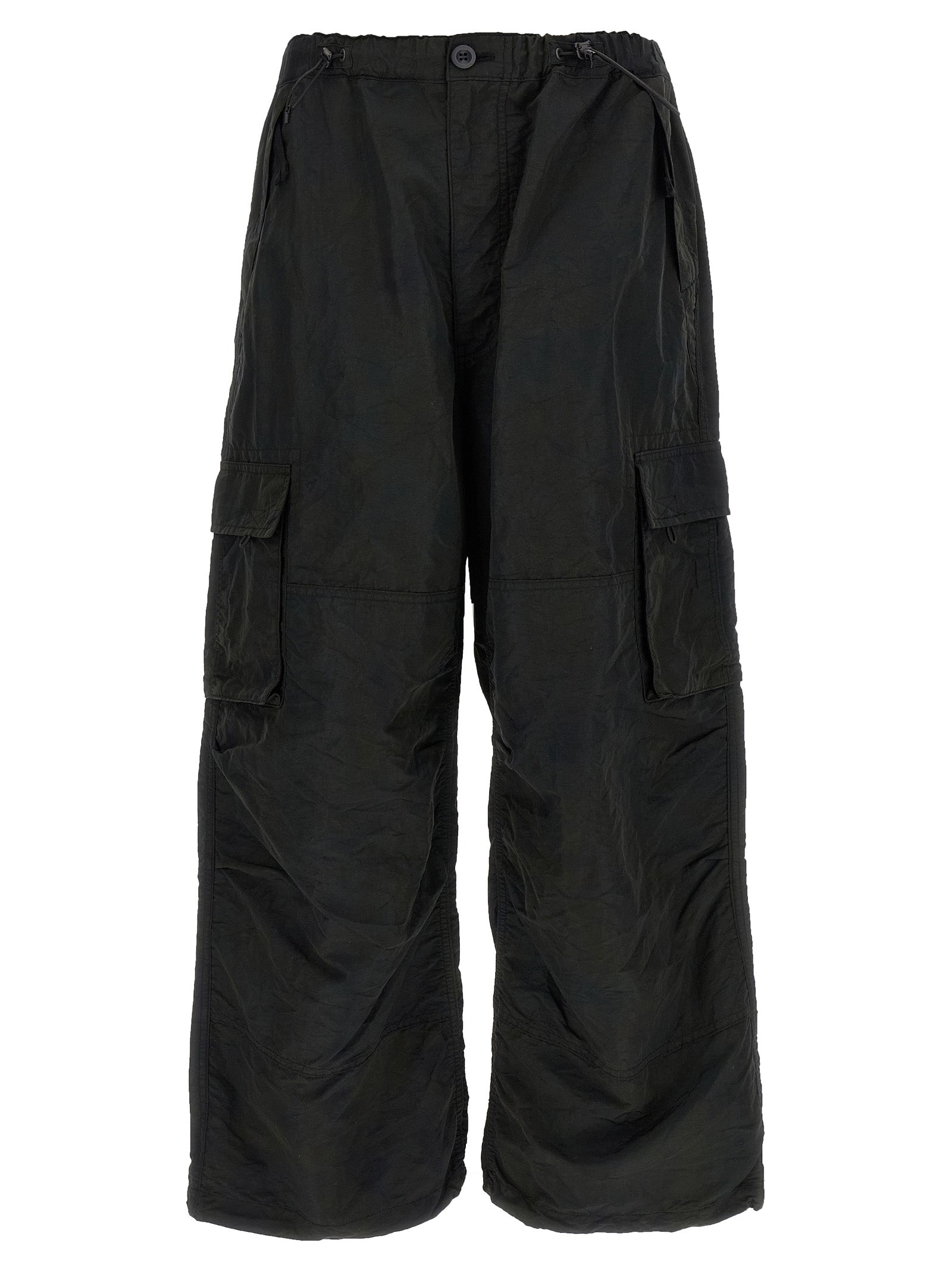 Black Nylon Cargo Pants