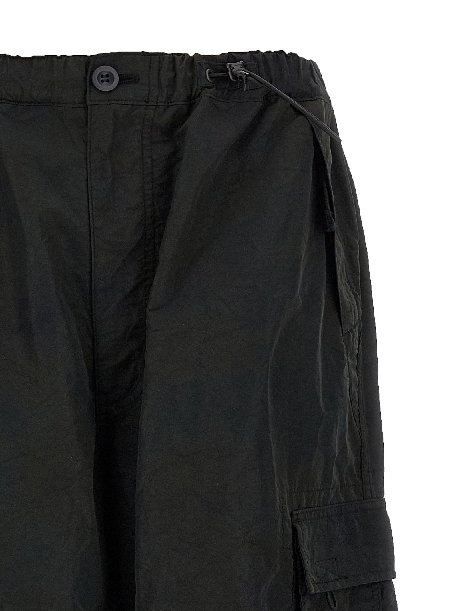 Black Nylon Cargo Pants