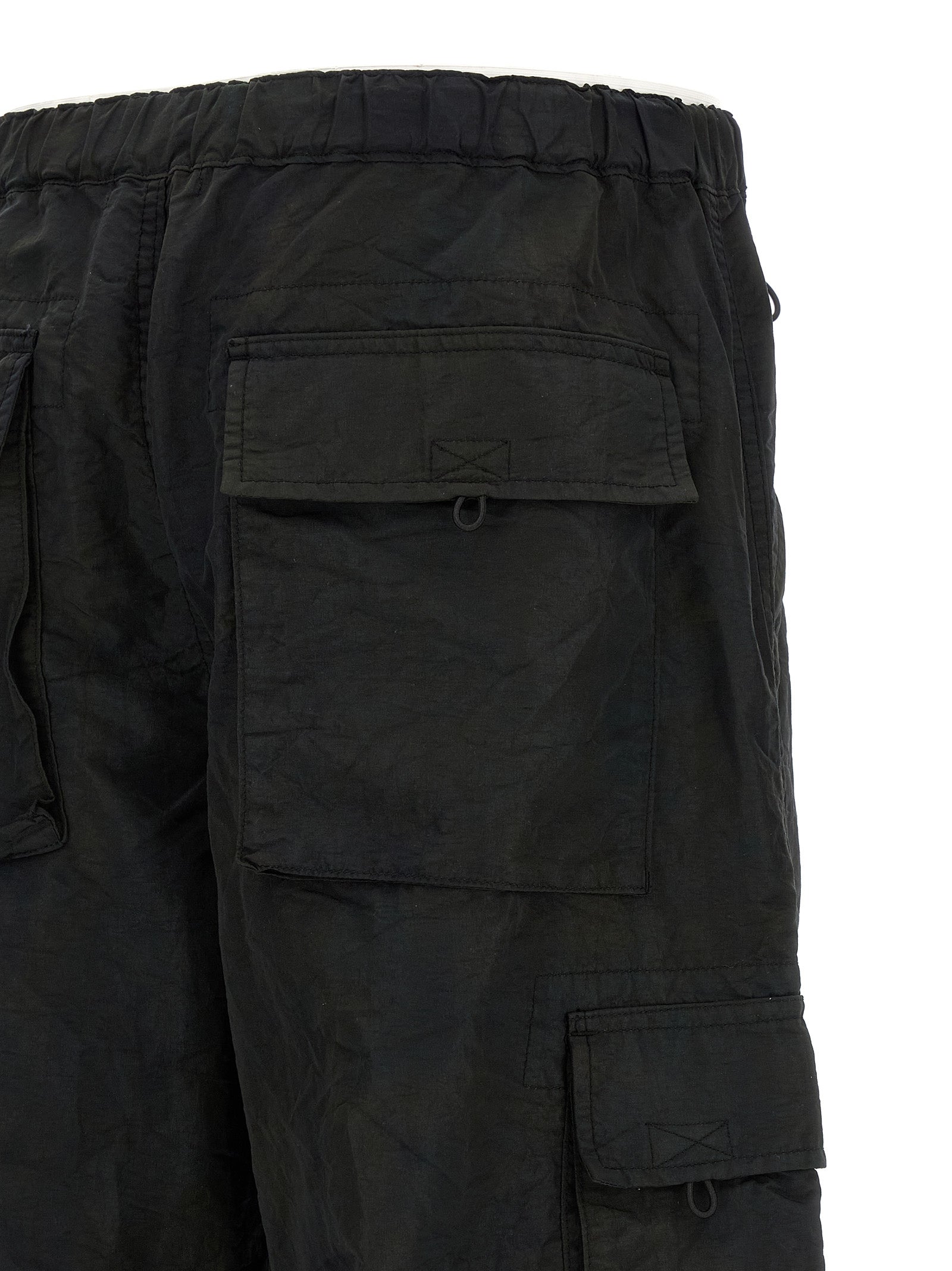 Black Nylon Cargo Pants