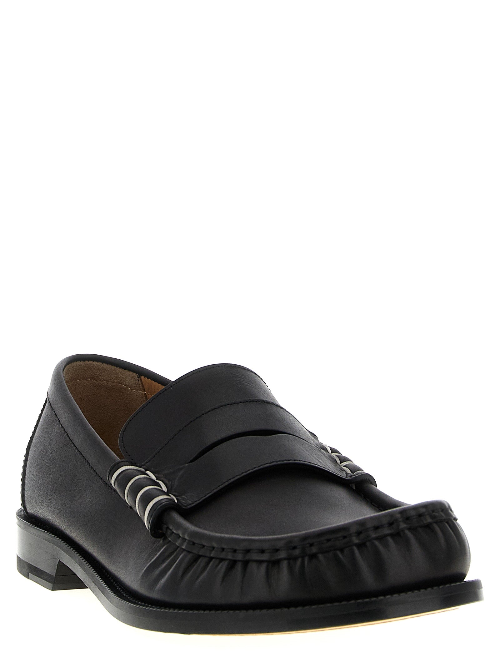 Black Calfskin Slip-On Loafers