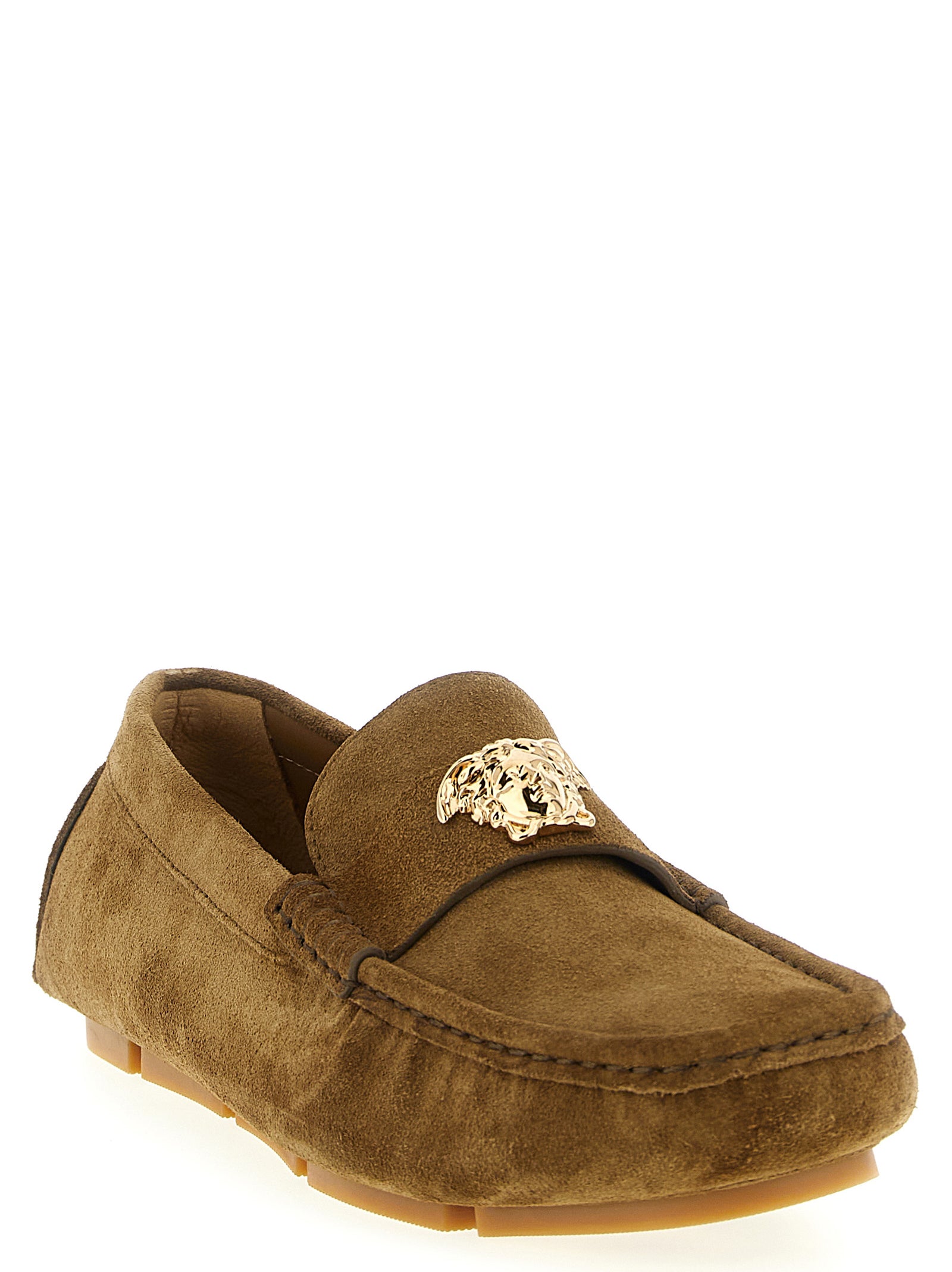 Brown Calfskin Slip-On Loafers