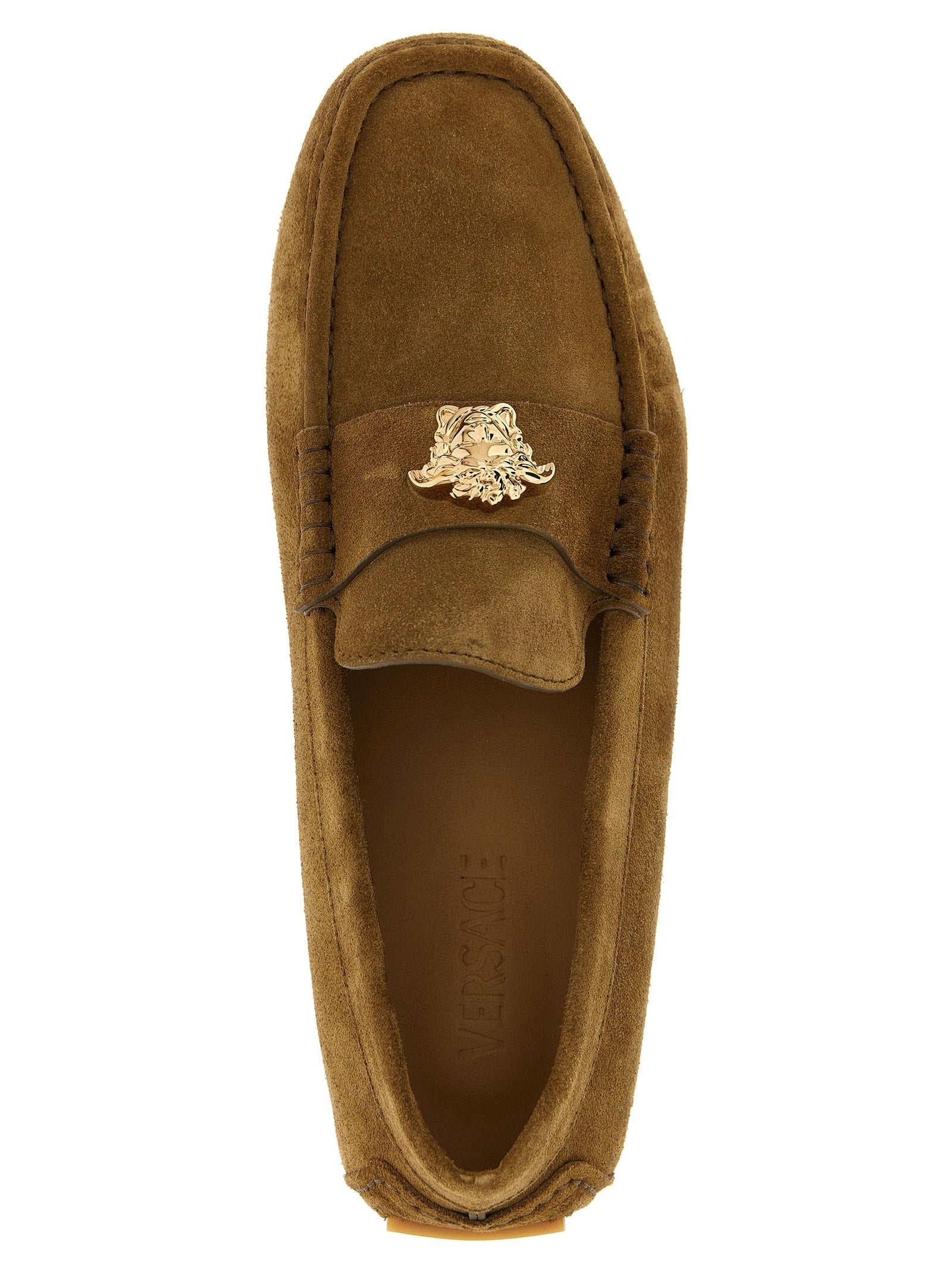 Brown Calfskin Slip-On Loafers