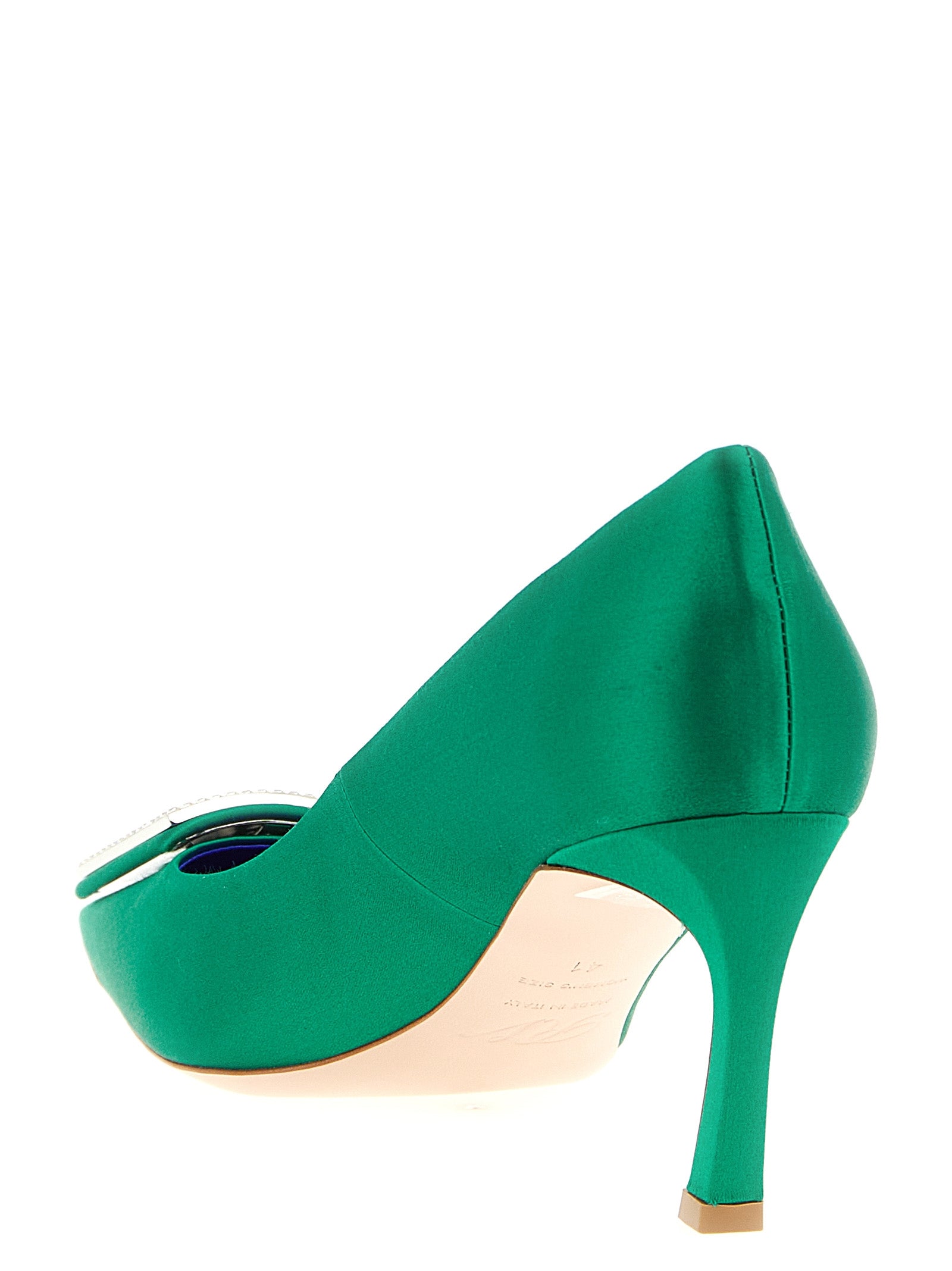 Bicolor Viscose Mid Heel Pumps
