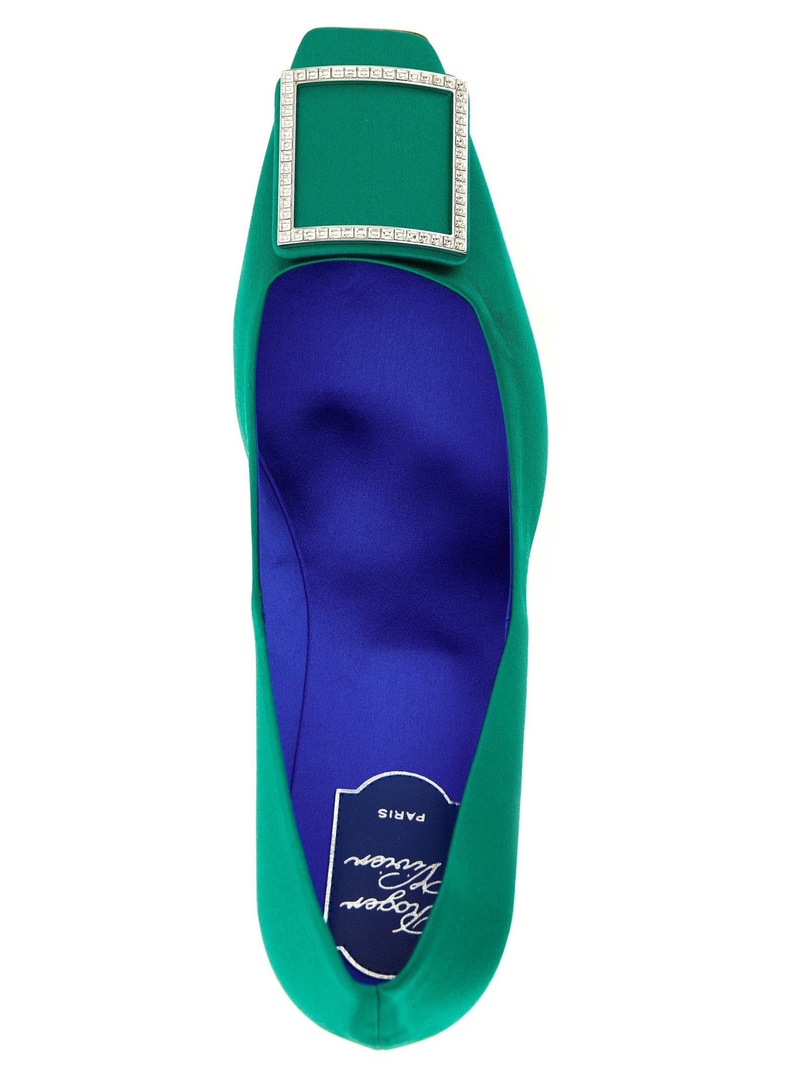 Bicolor Viscose Mid Heel Pumps