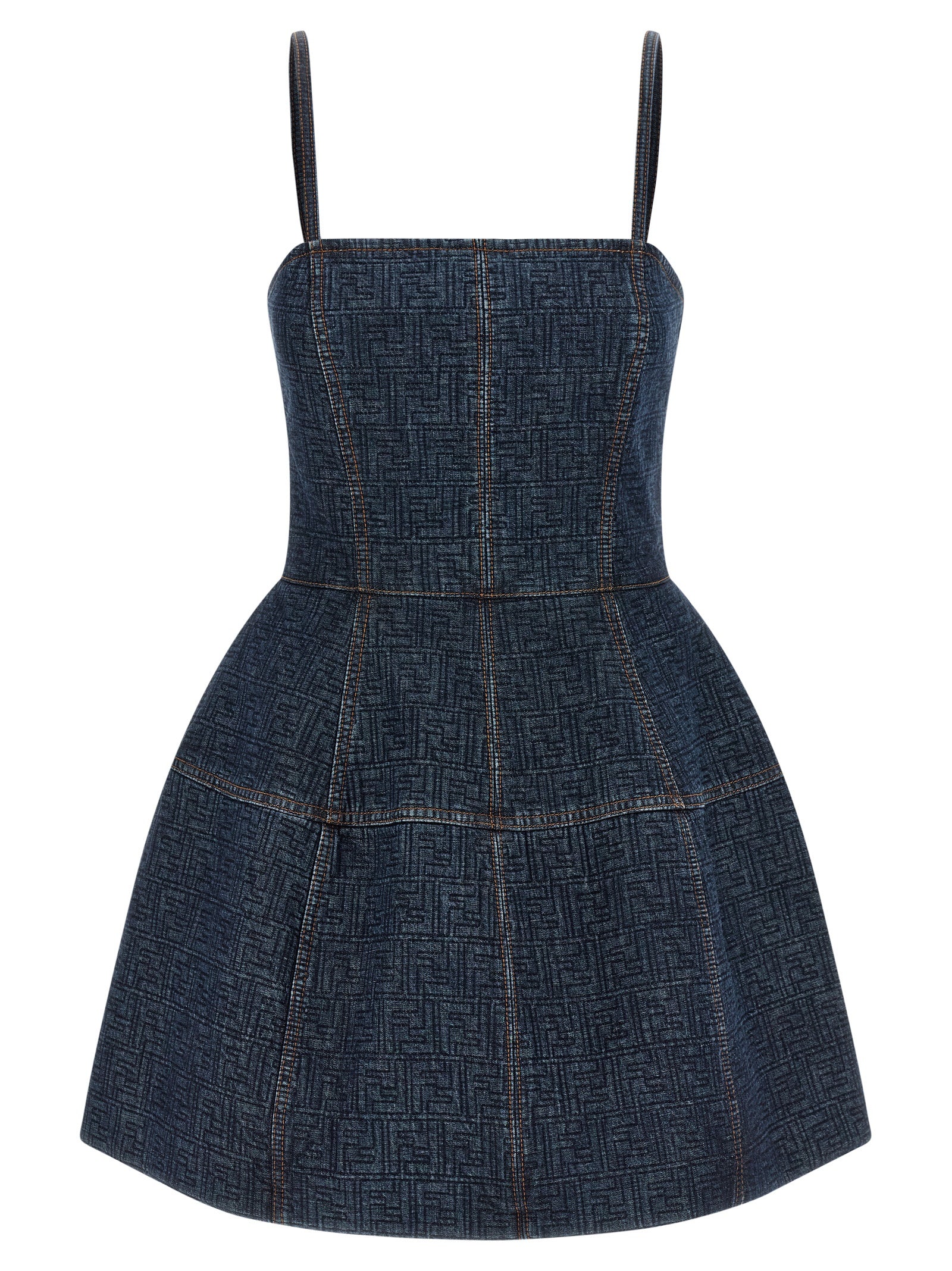 Blue Cotton Short Dress