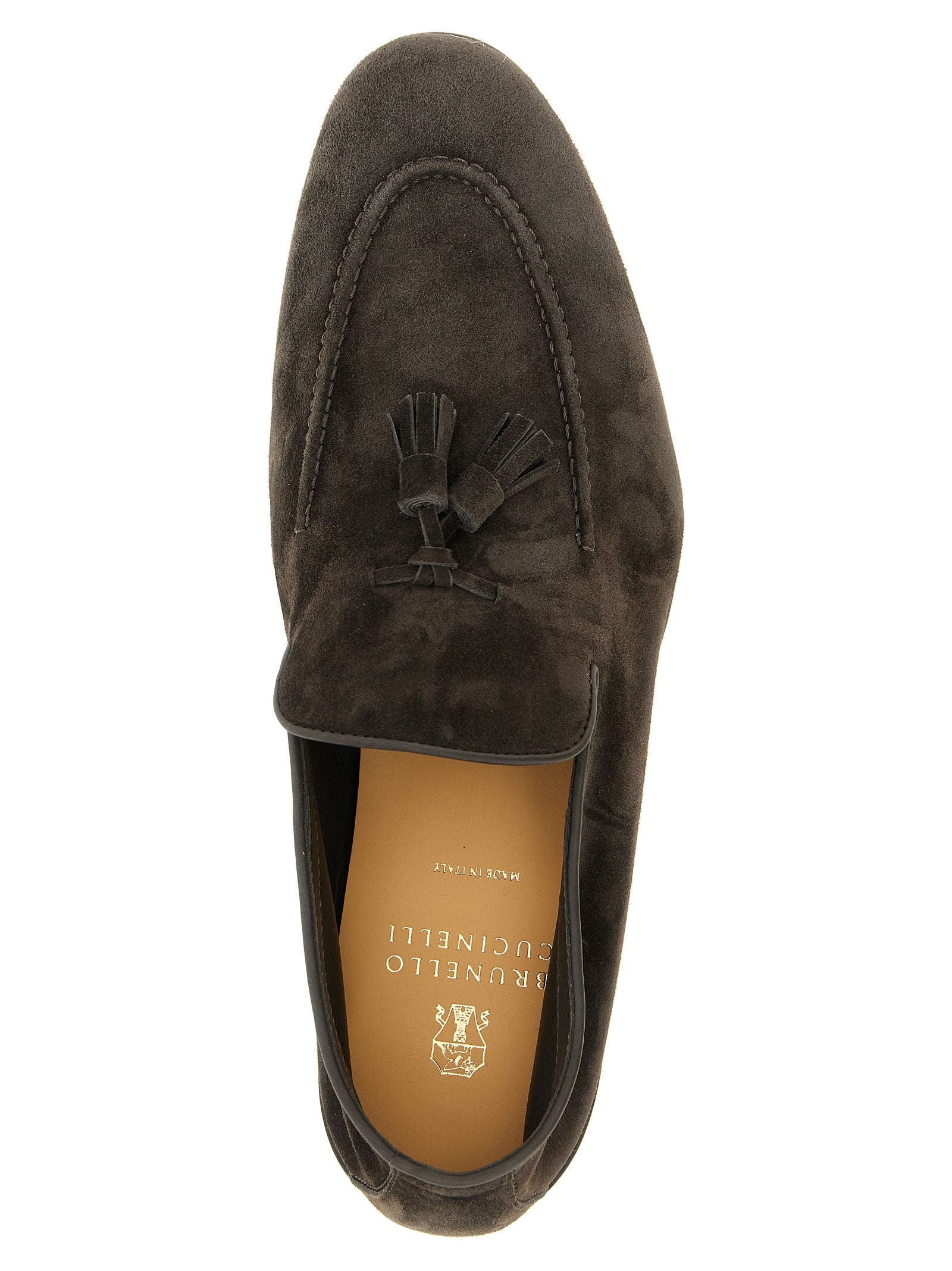 Gray Calfskin Slip-On Loafers