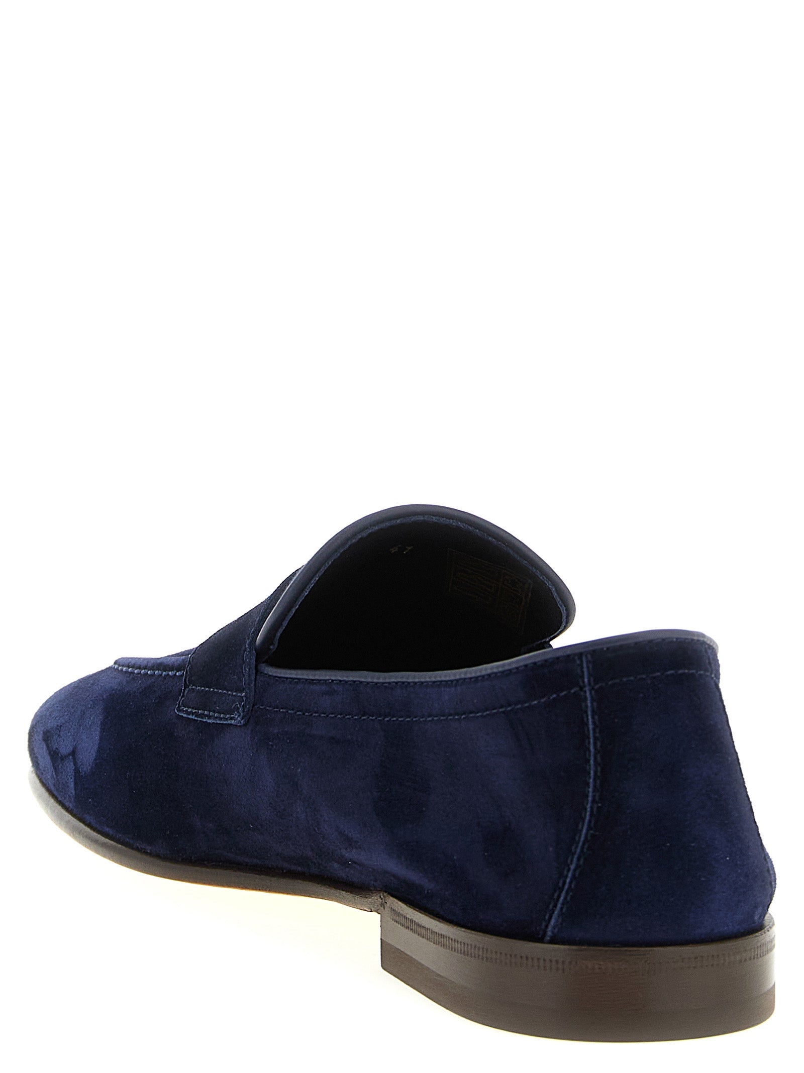 Blue Calfskin Slip-On Loafers