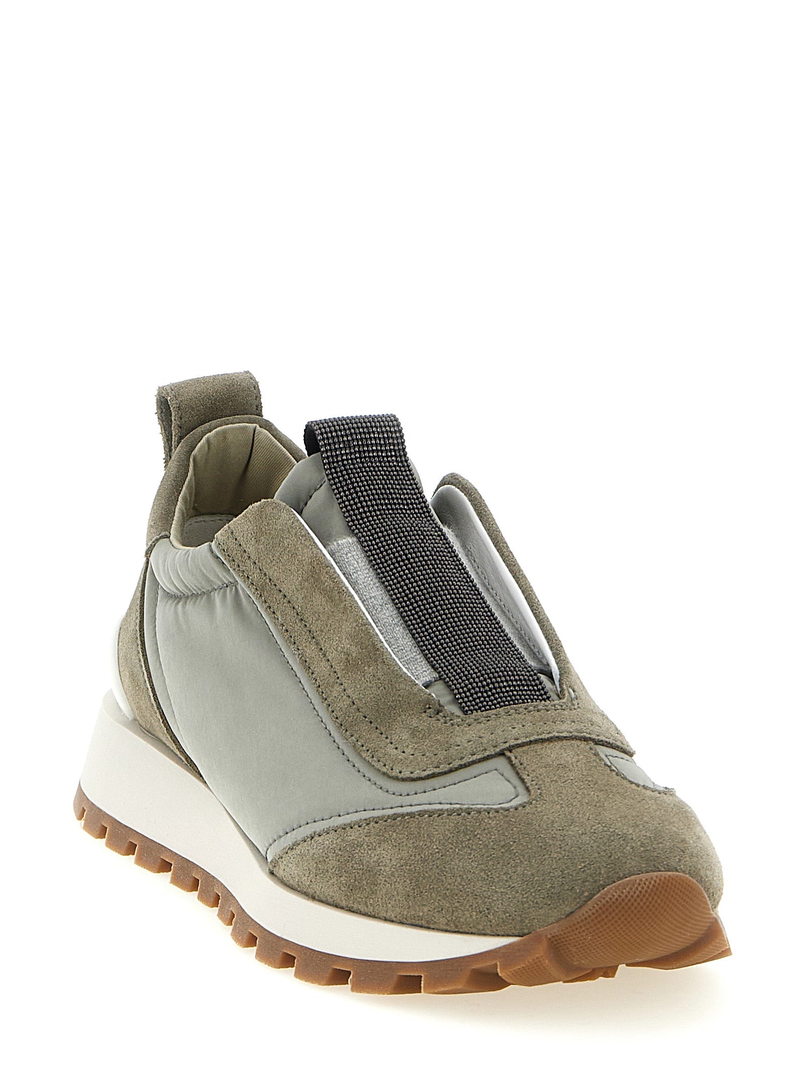 Bicolor Polyester Athletic Sneakers