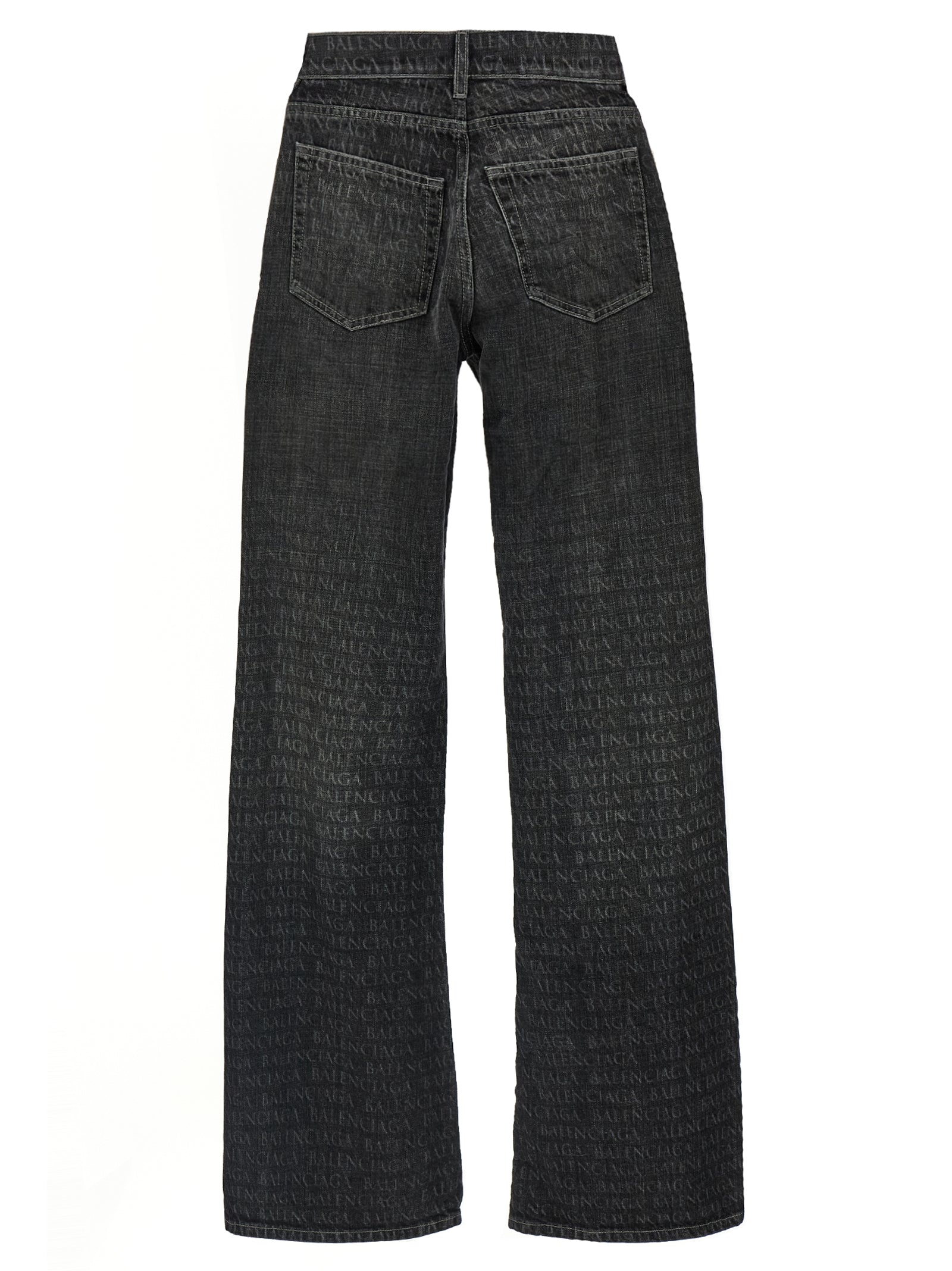 Black Cotton Flared Jeans