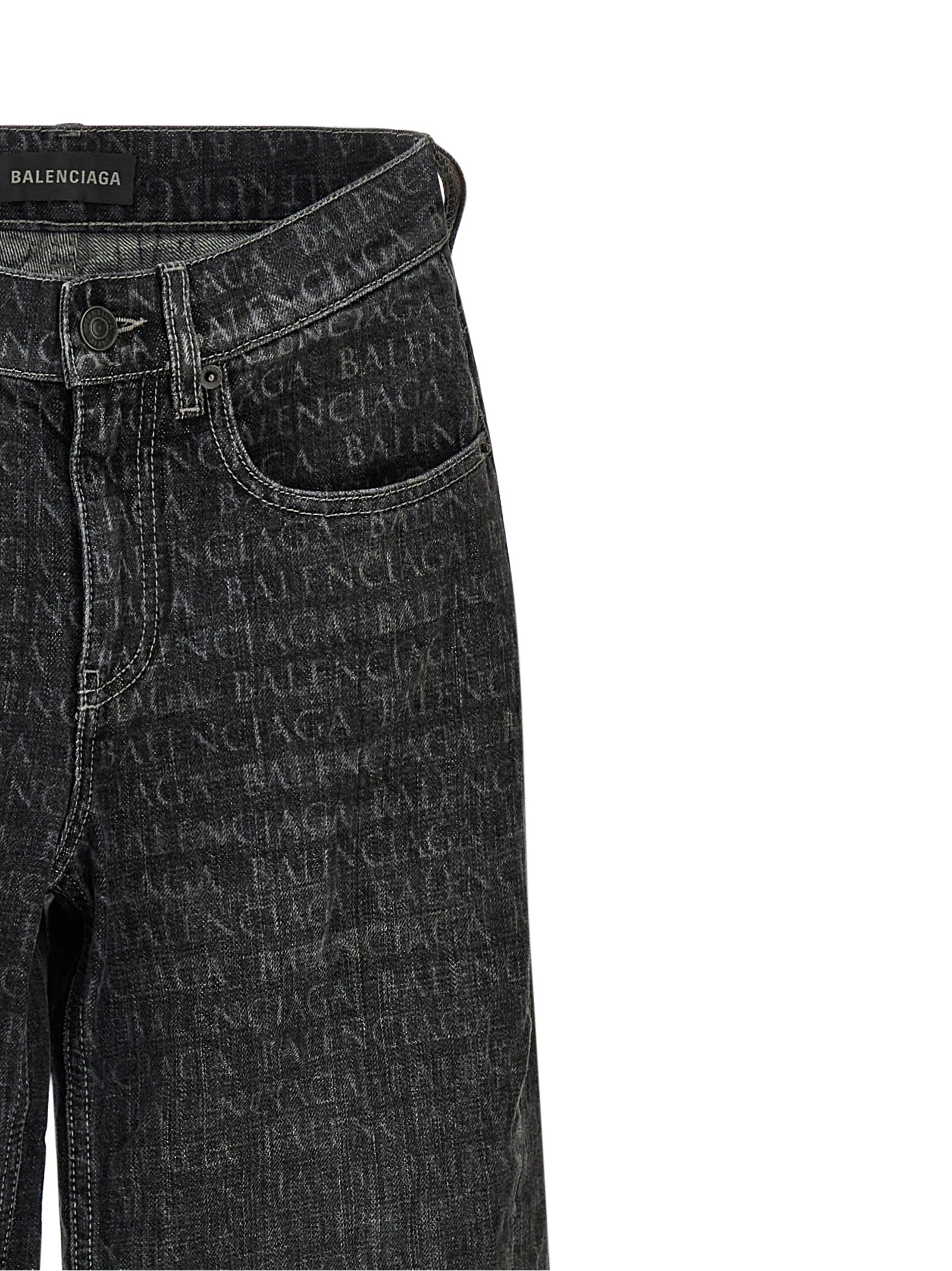 Black Cotton Flared Jeans