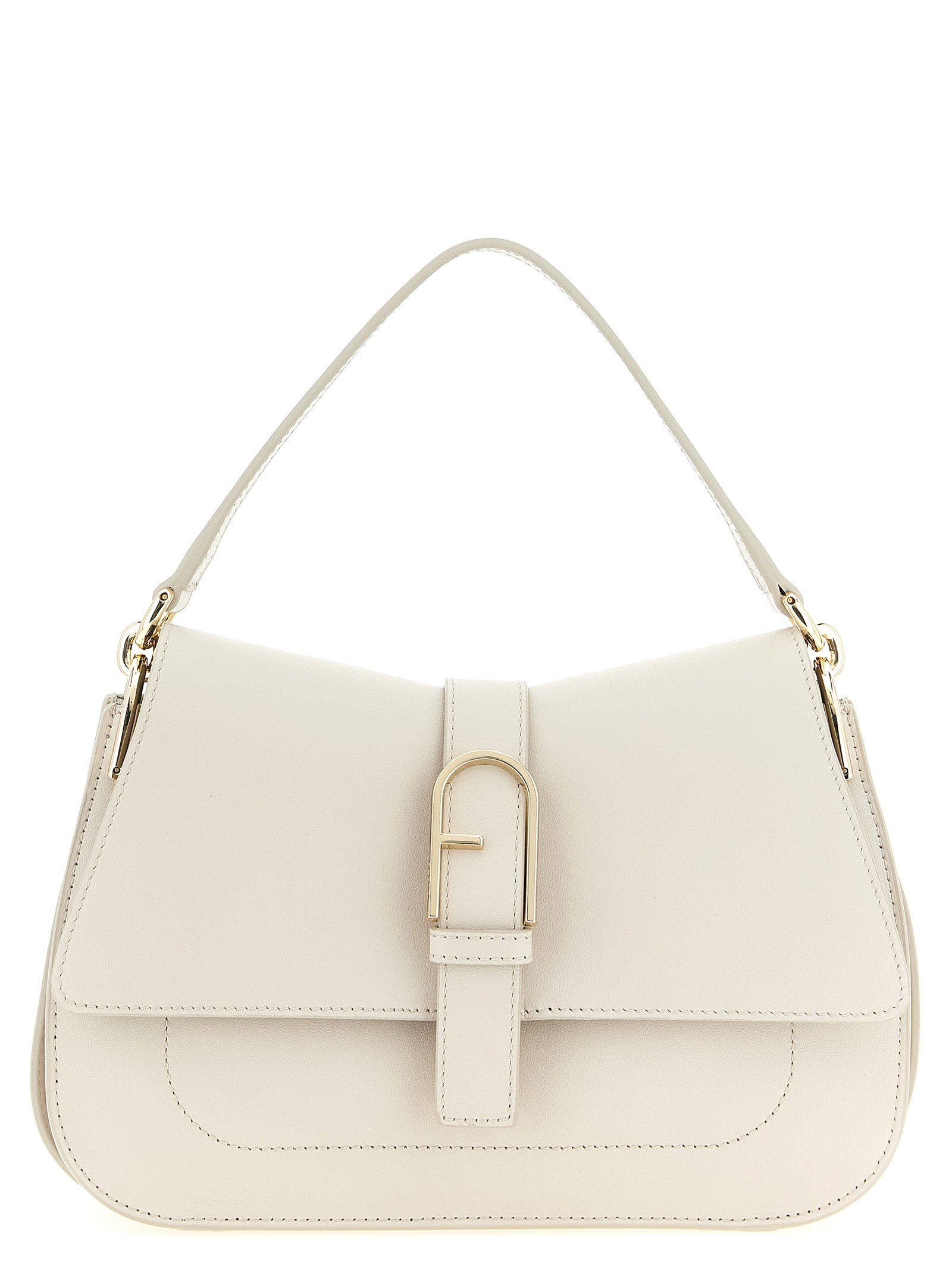 Beige Calfskin Shoulder Bag