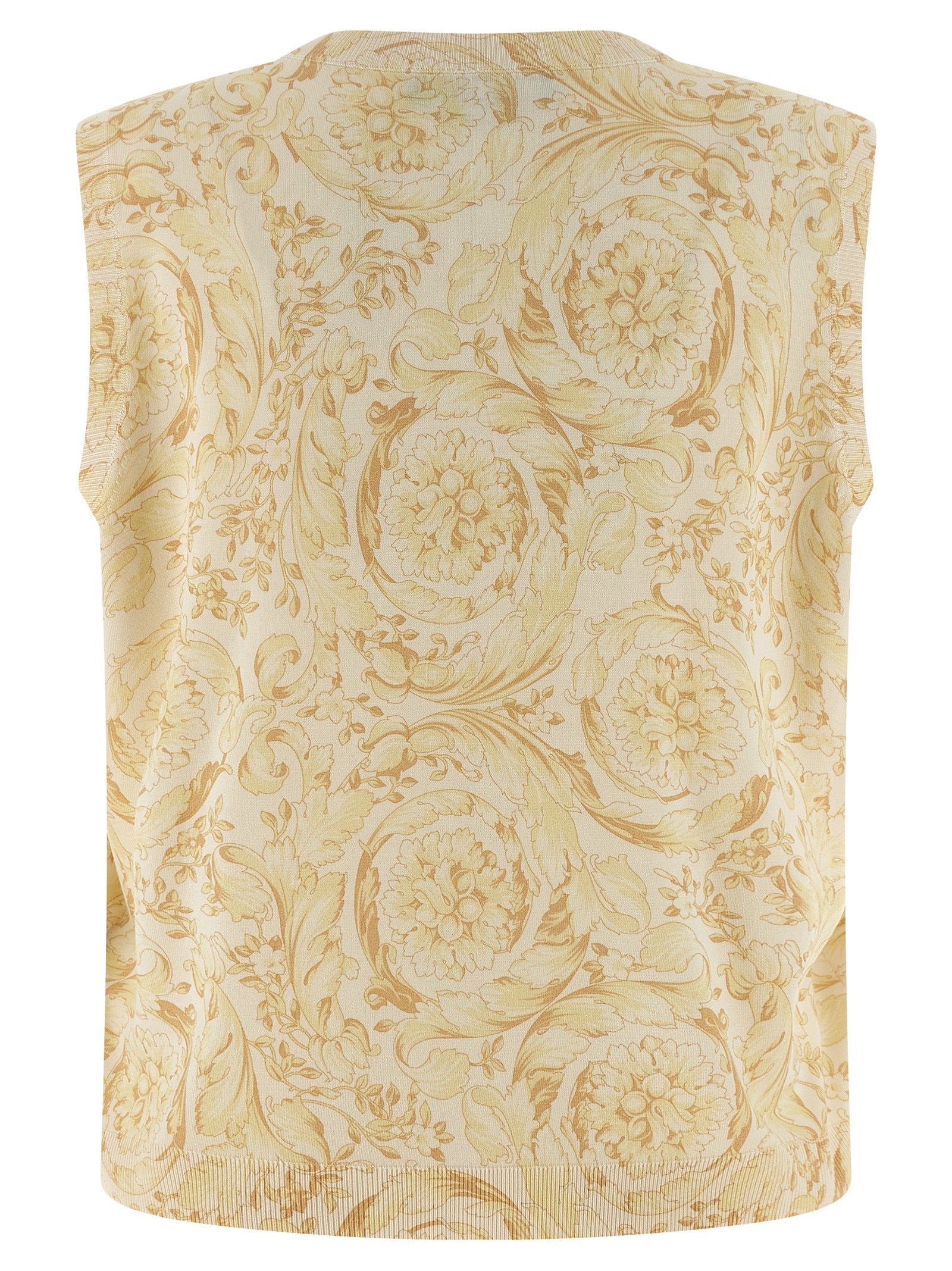 Bicolor Silk Sleeveless Jacket