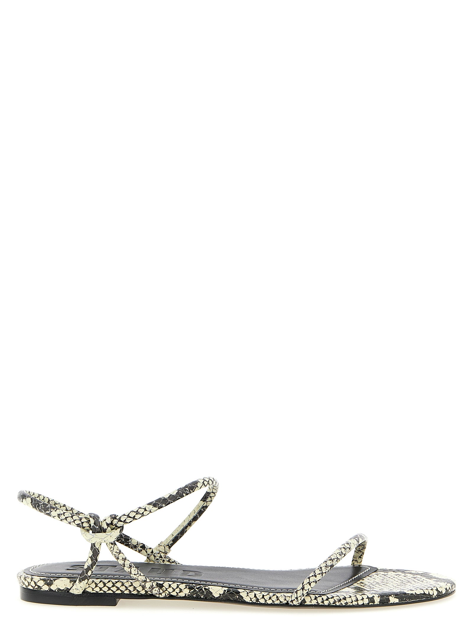 Bicolor Cowhide Flat Sandals