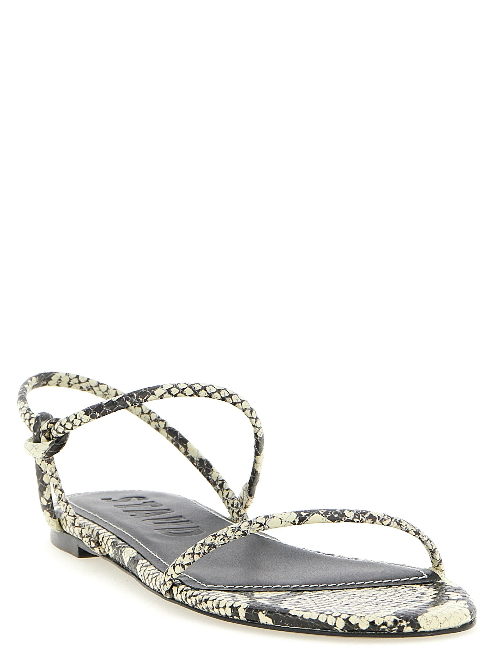 Bicolor Cowhide Flat Sandals
