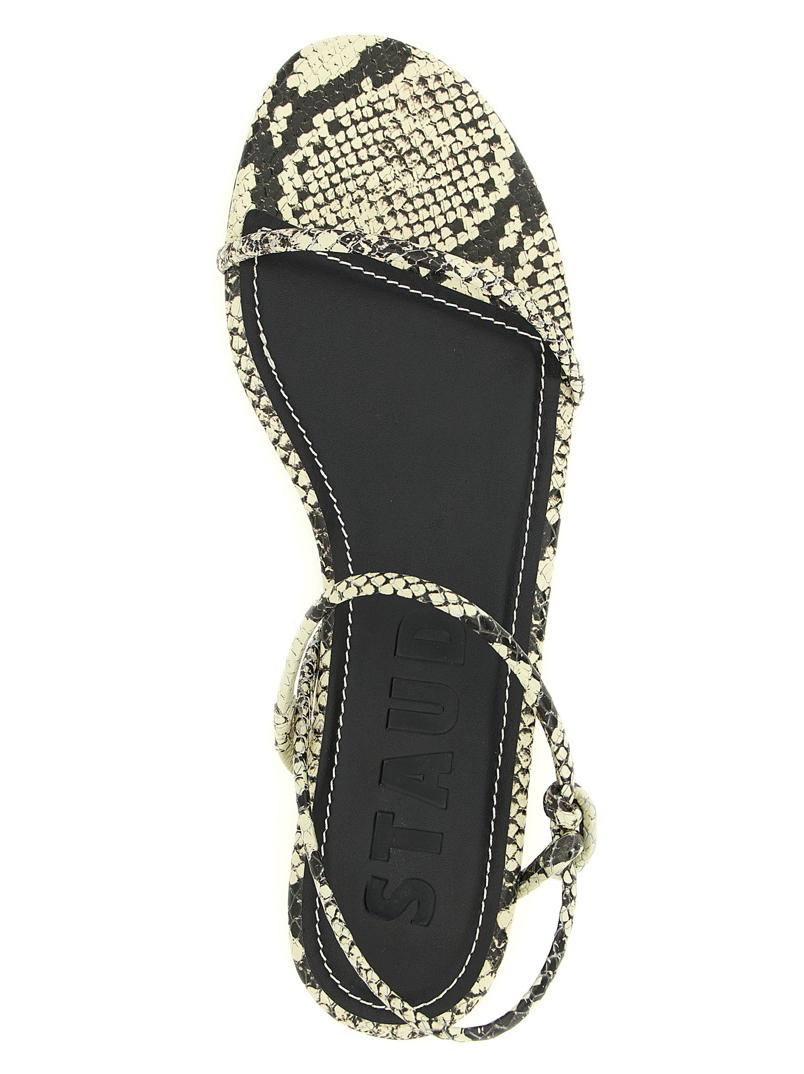 Bicolor Cowhide Flat Sandals