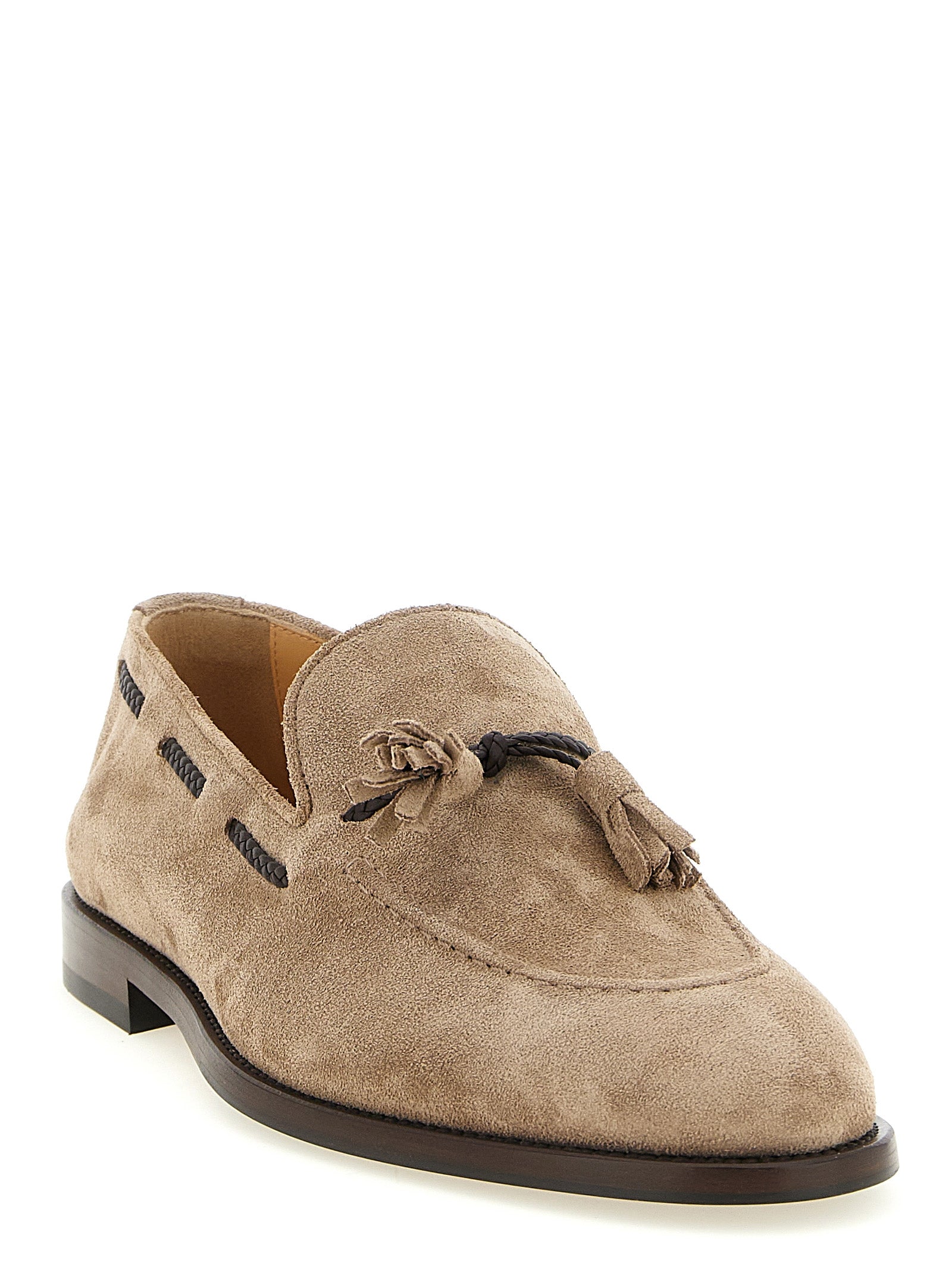 Brown Calfskin Slip-On Loafers