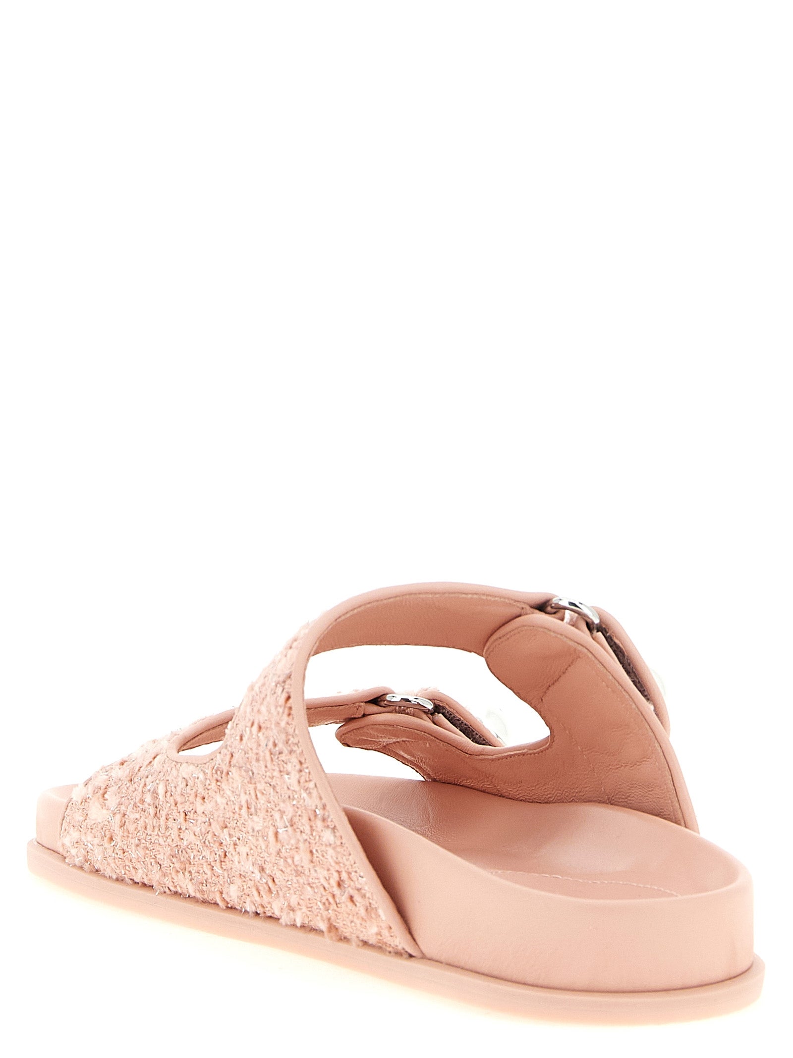 Multicolor Tencel Slides