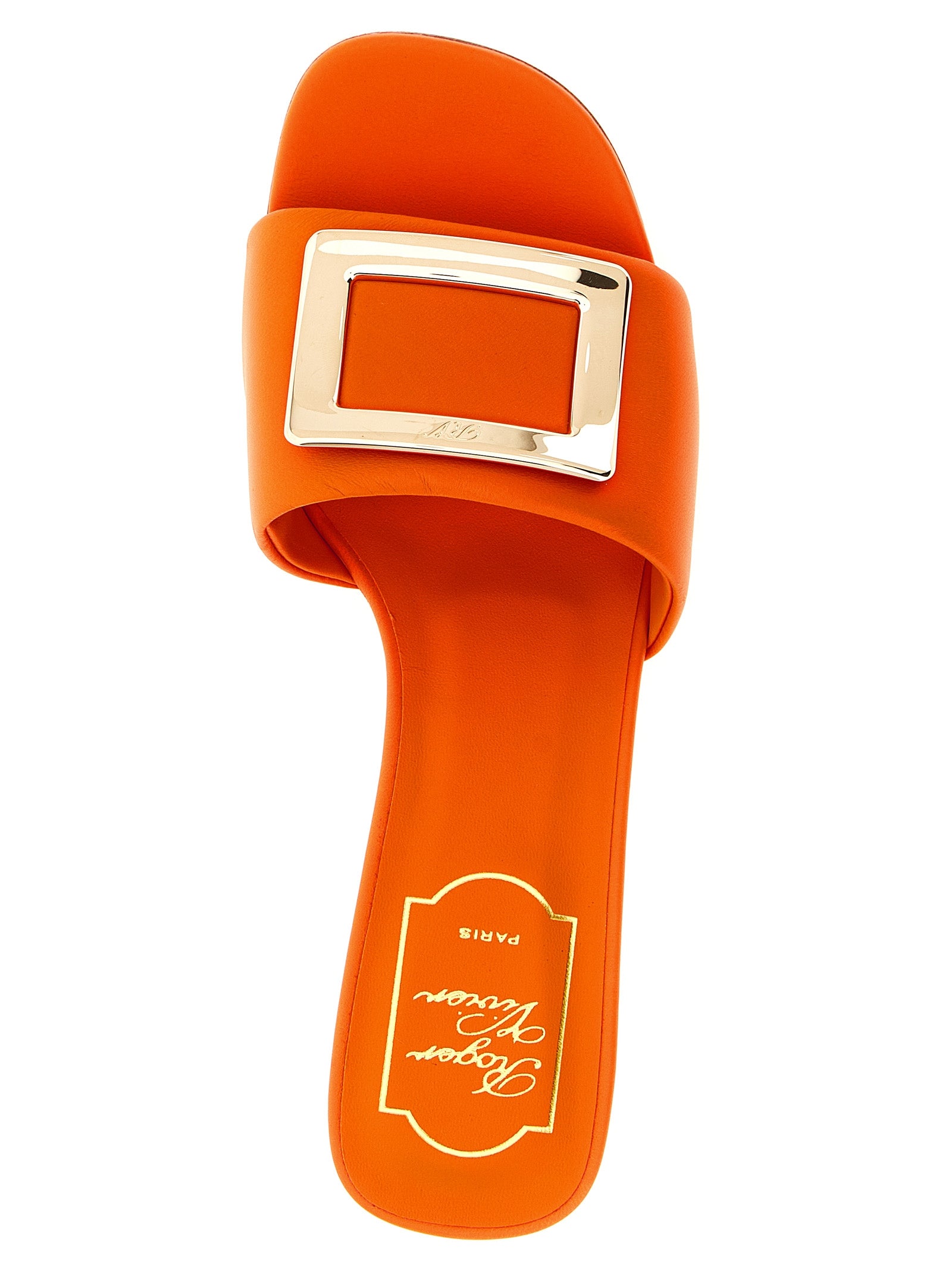 Orange Lamb Leather Mid Heel Pumps