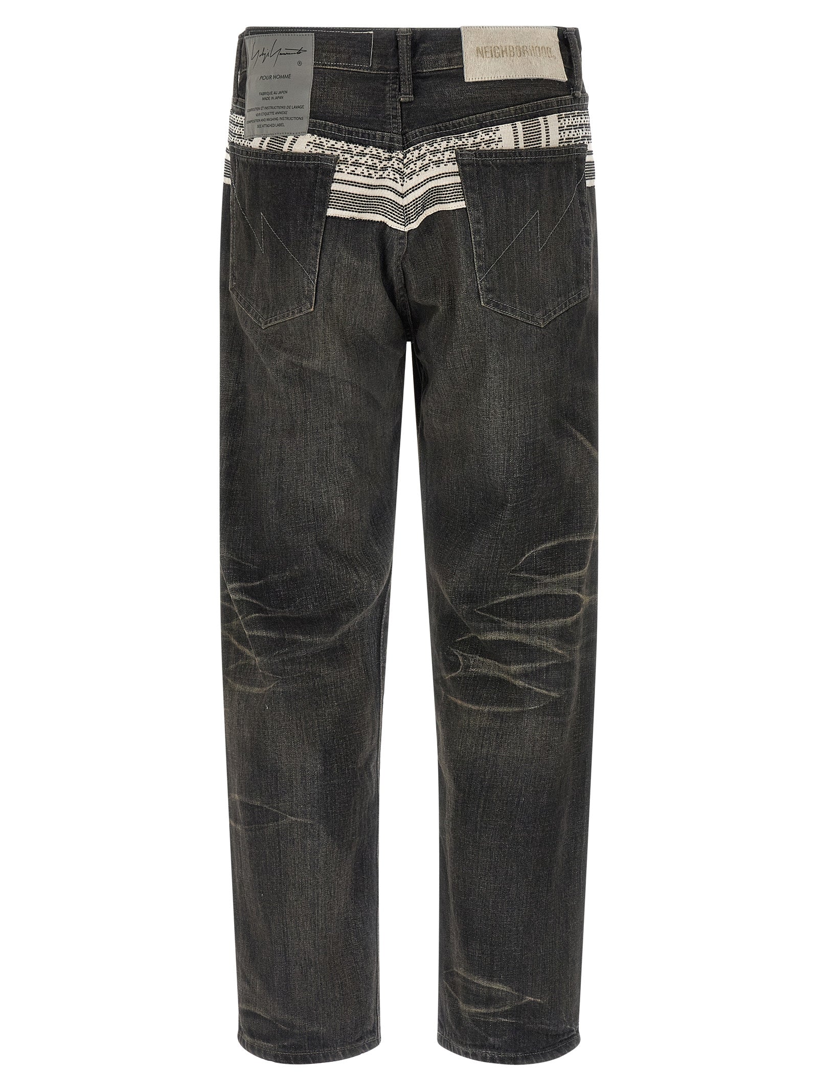 Black Cotton Tapered Jeans