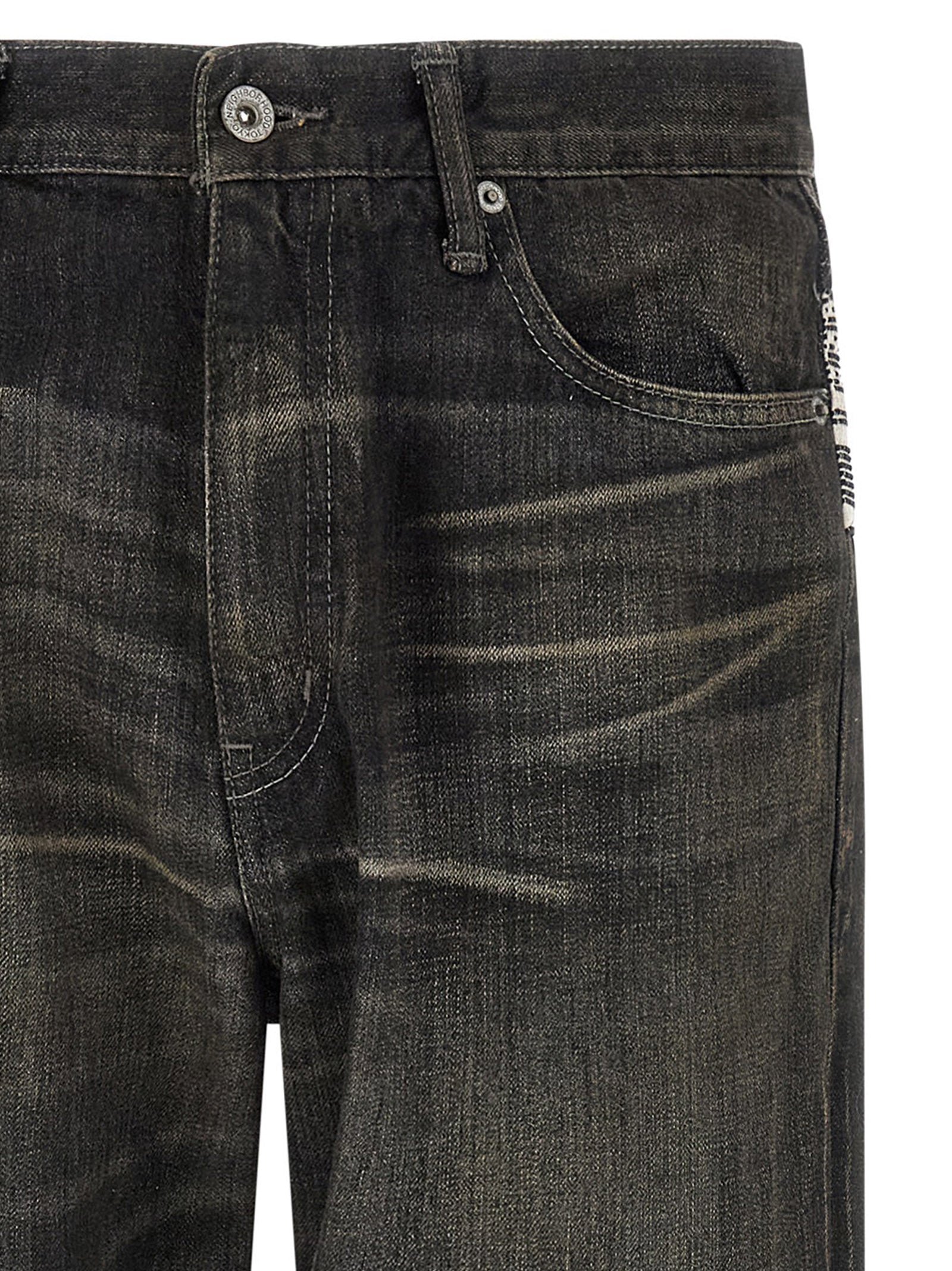 Black Cotton Tapered Jeans