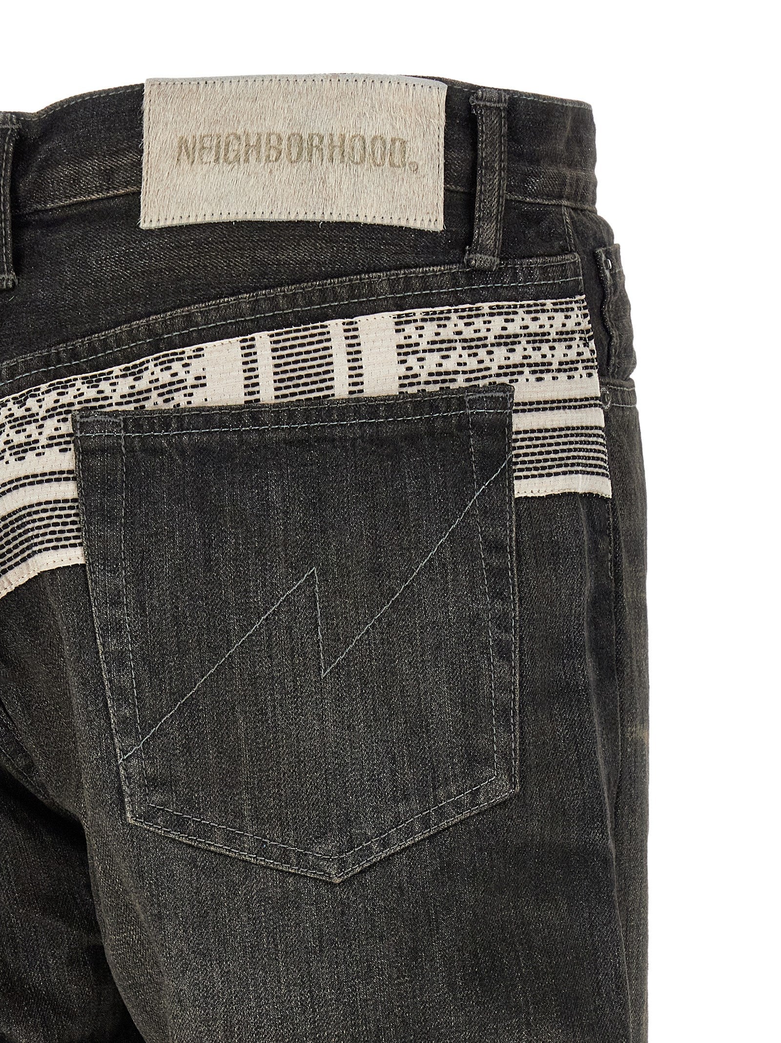 Black Cotton Tapered Jeans
