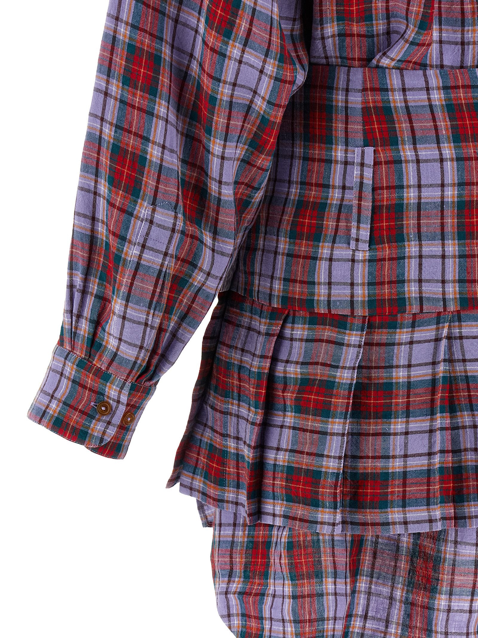 Multicolor Linen Short Dress