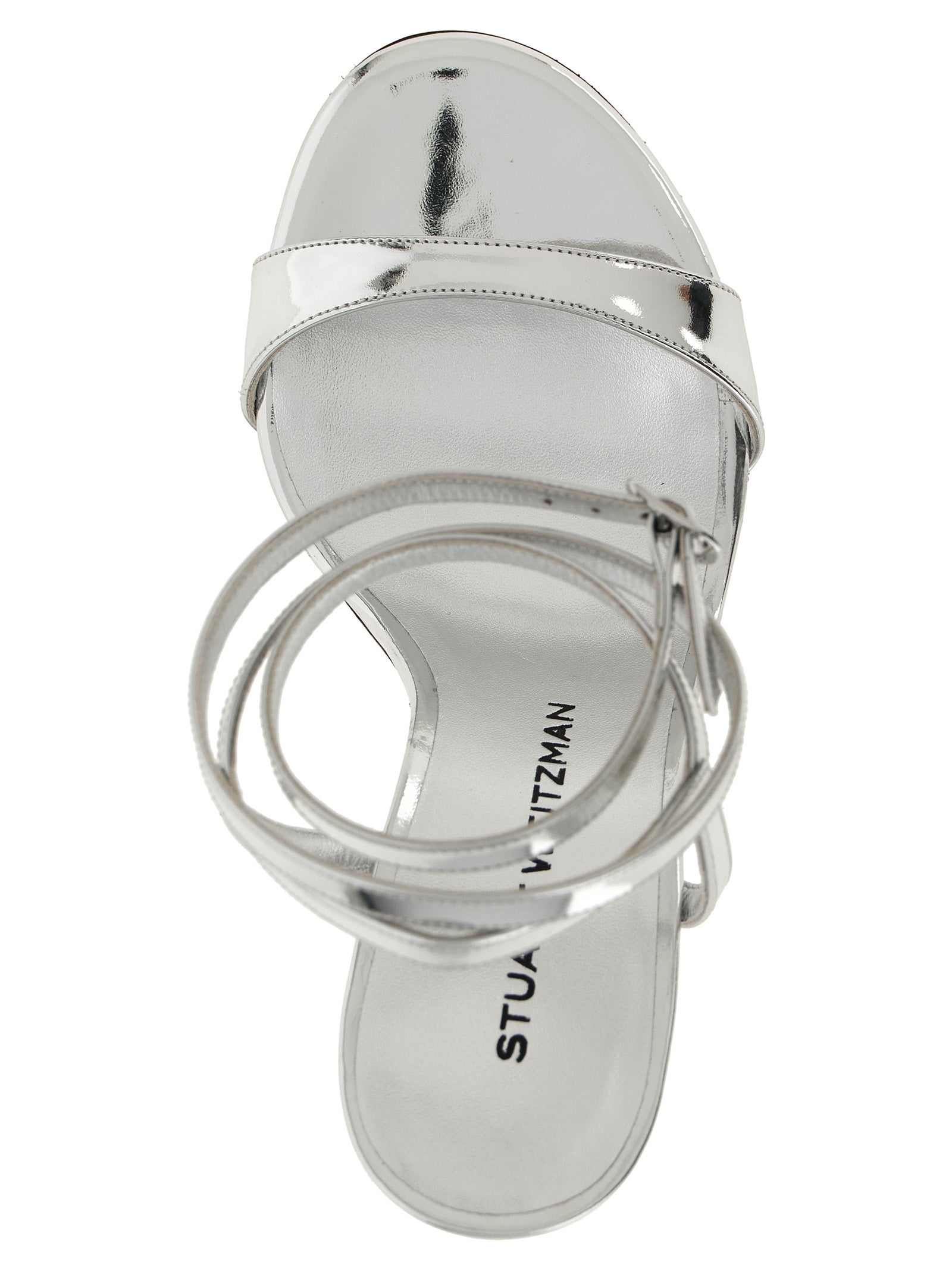 Silver Polyethylene Stiletto Heel Sandals
