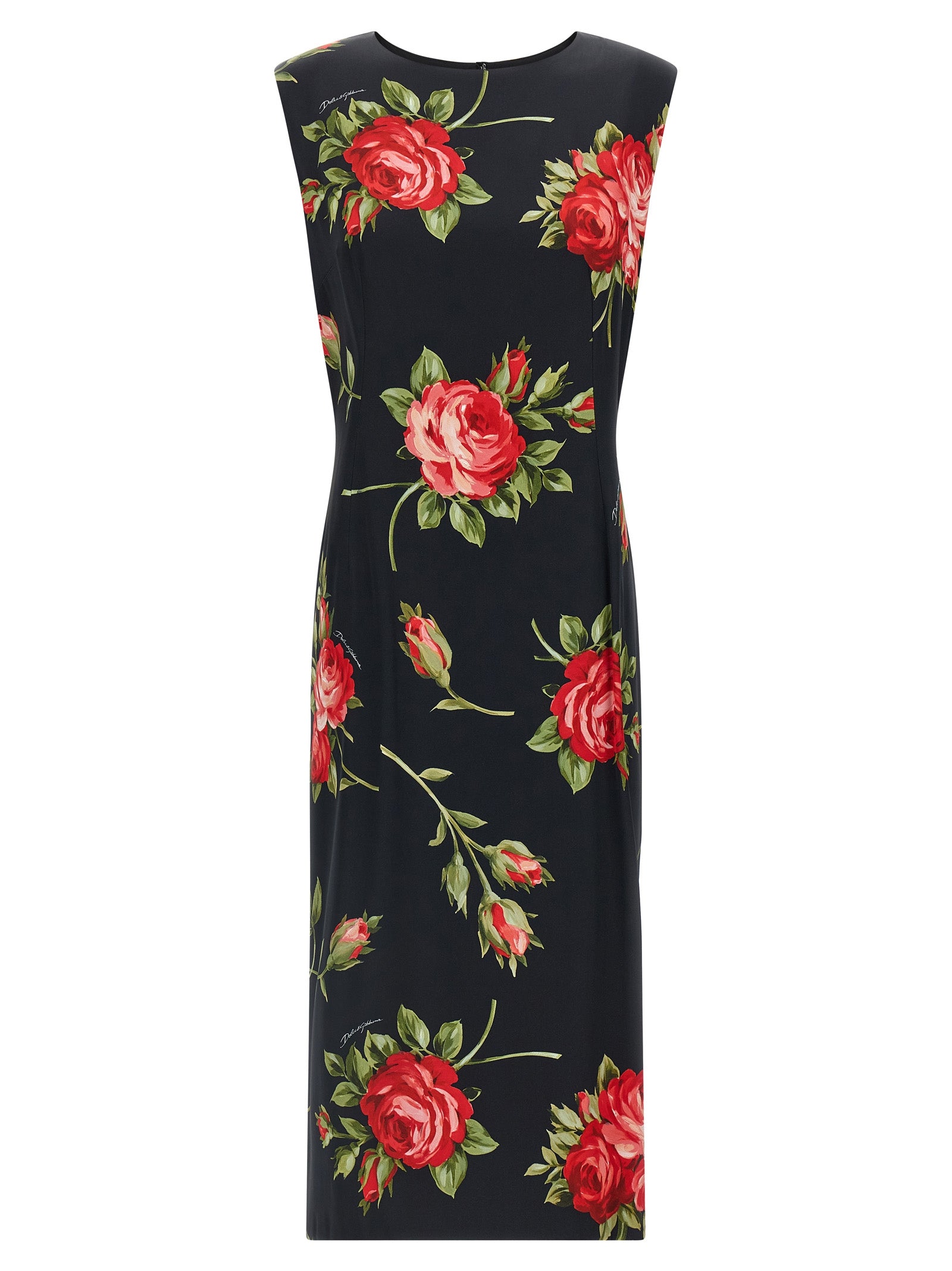 Black Viscose Midi Dress