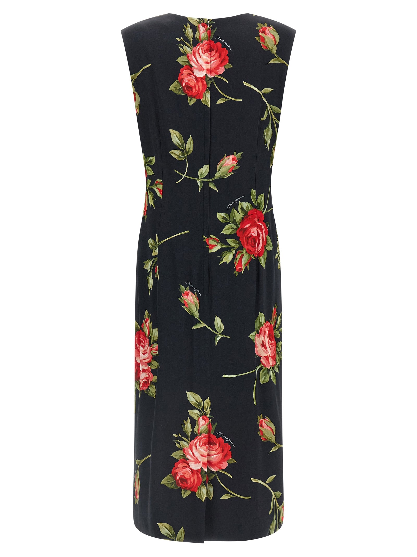 Black Viscose Midi Dress