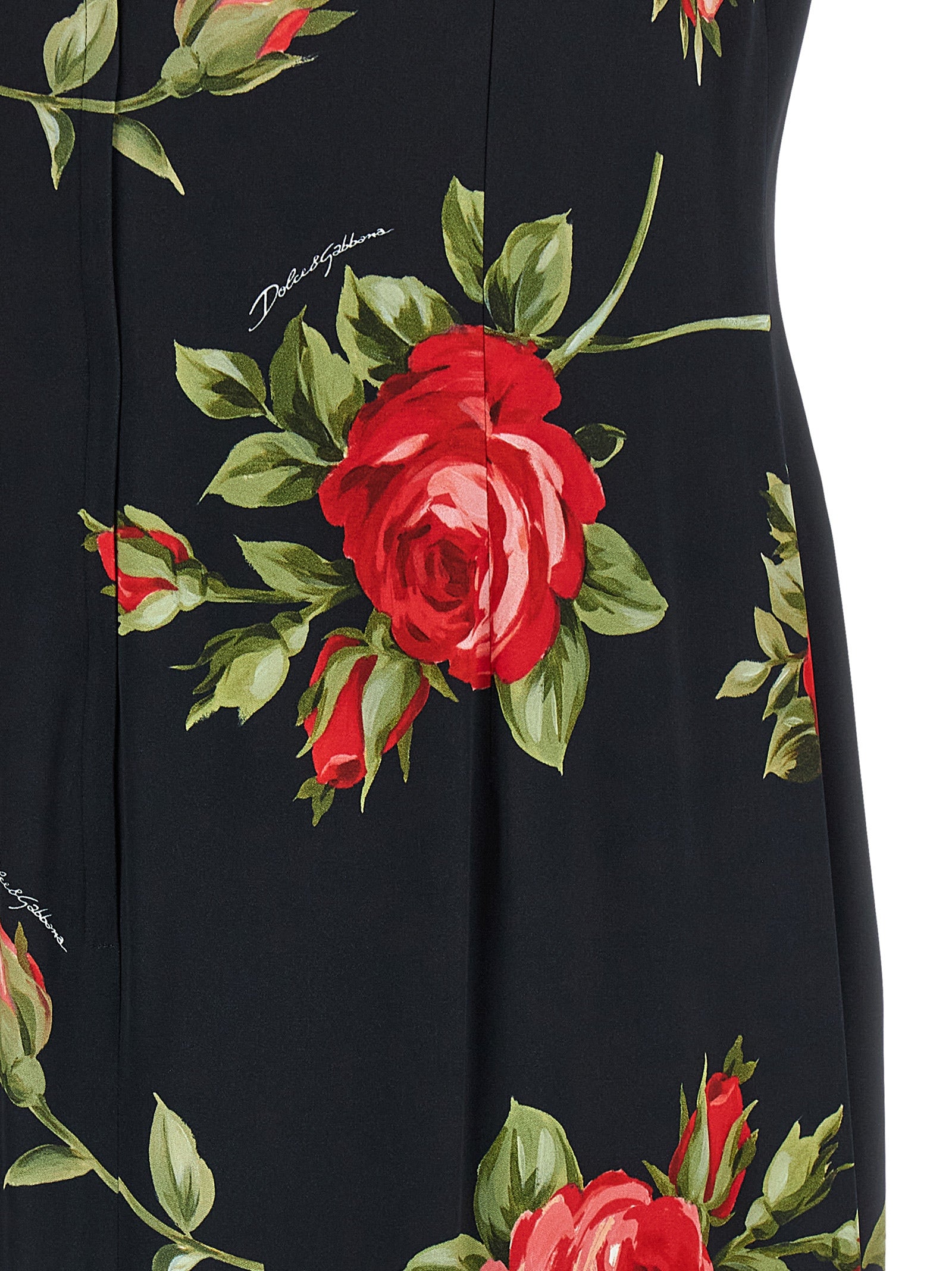 Black Viscose Midi Dress